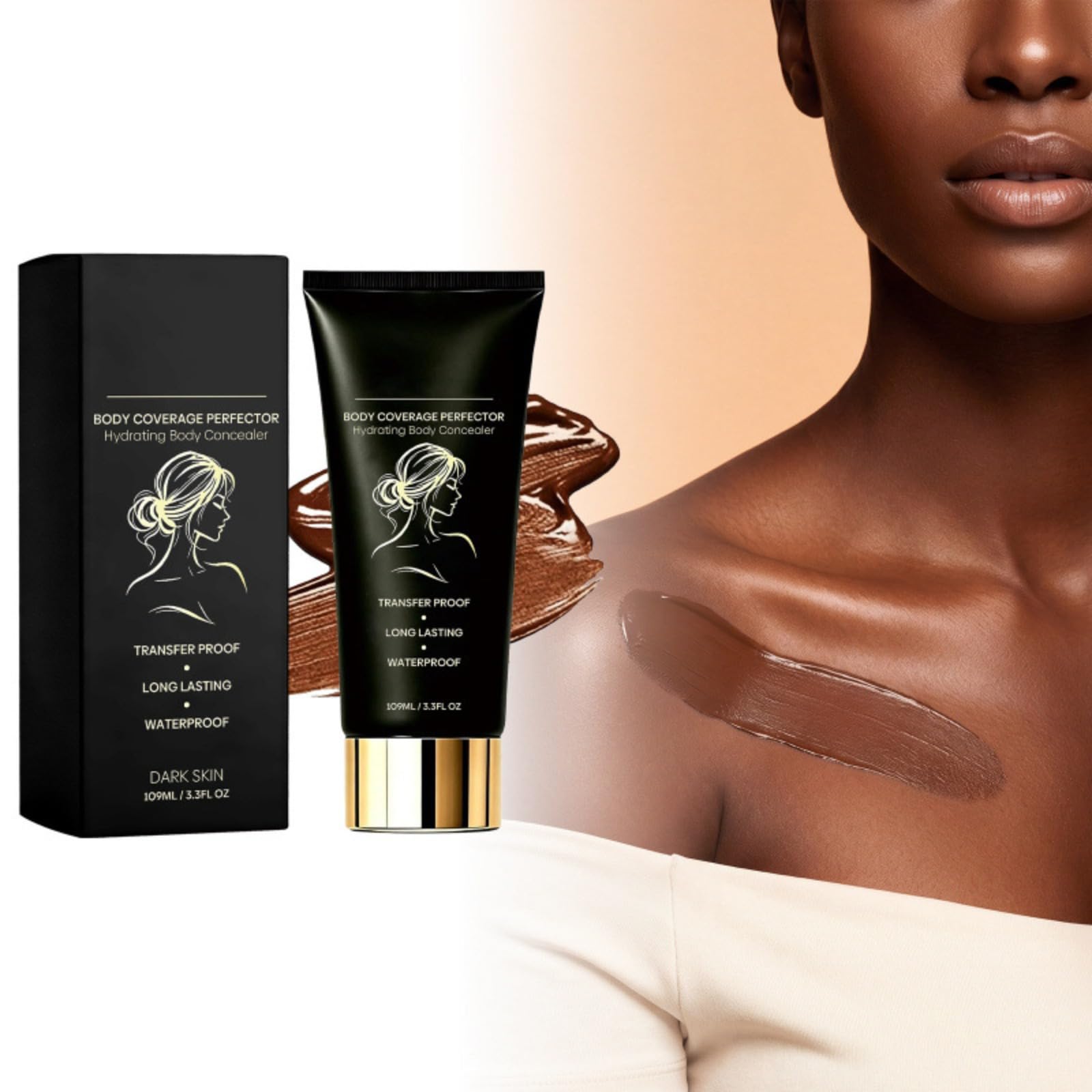 Podkładka pod nogi Wodoodporny Makijaż Nogi z pędzlem, Flawless Body Concealer Cream Wodoodporny krem do nóg, Perfektor Body Coverage Perfector Długotrwała bluza z powłoką korektor