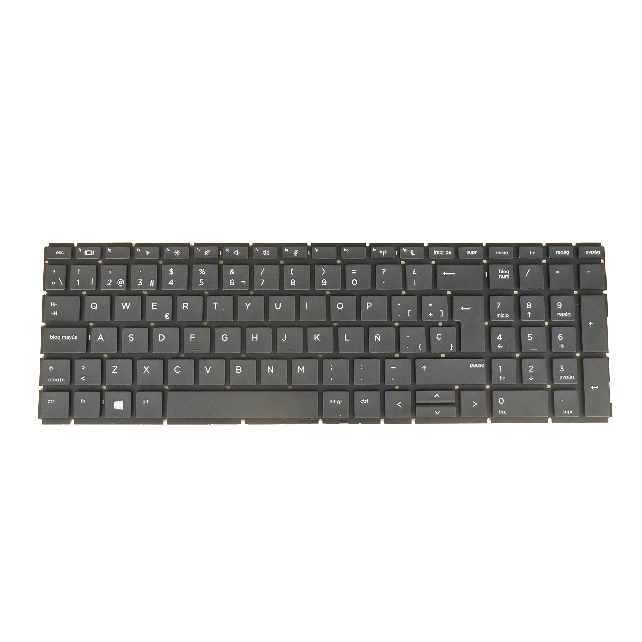 SP Español Teclado para Ordenador portátil HP Probook 450 G6 G7, 455 G6 G7, 450R G6, 455R G6, 2B-ABU07Q100, sin luz de Fondo, sin Cubierta