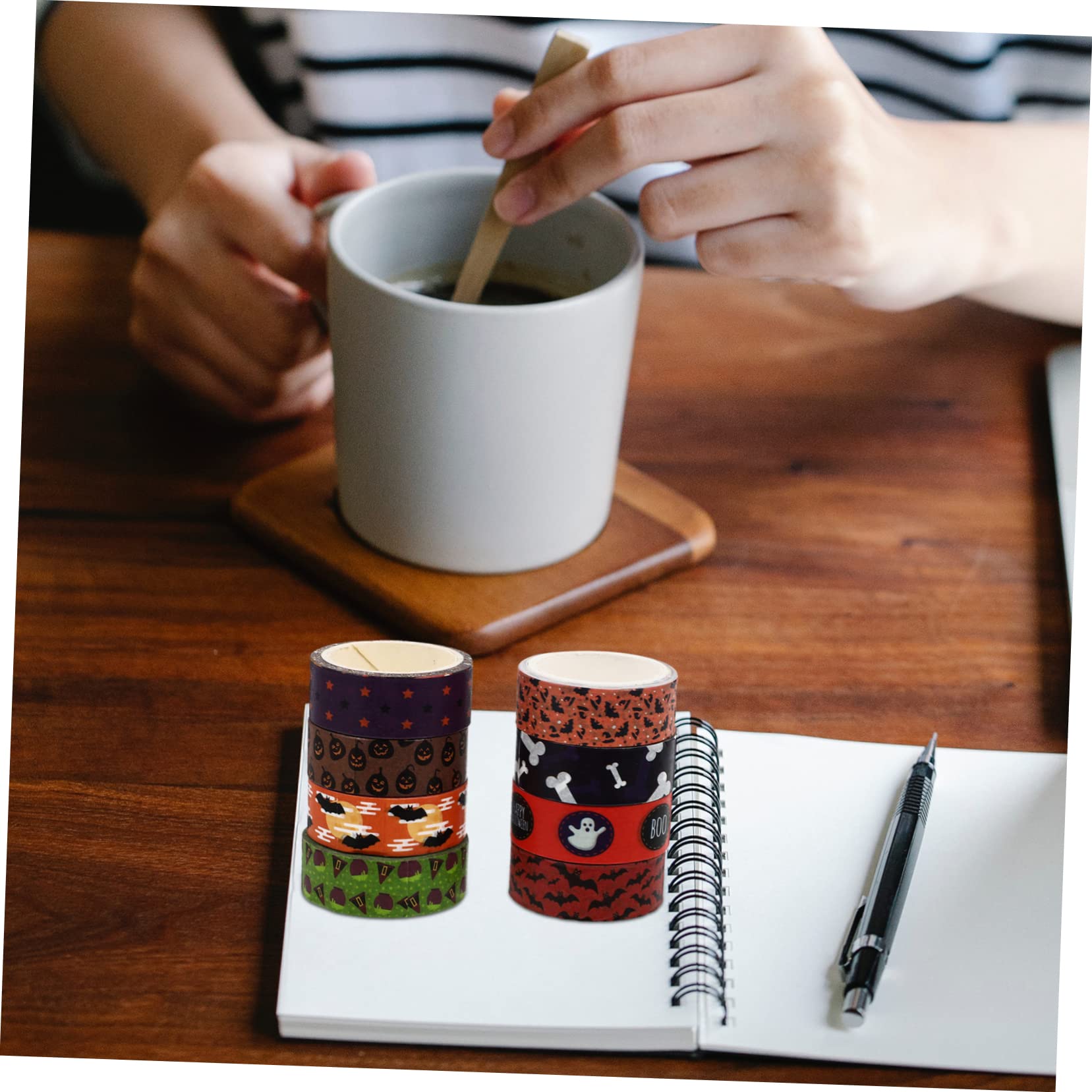 NUOBESTY 56 Rollos washi Suministros de Fiesta víspera de Todos Pegatinas Manualidades Halloween Manualidades de Halloween Cintas Decorativas Cintas con Tema de Halloween