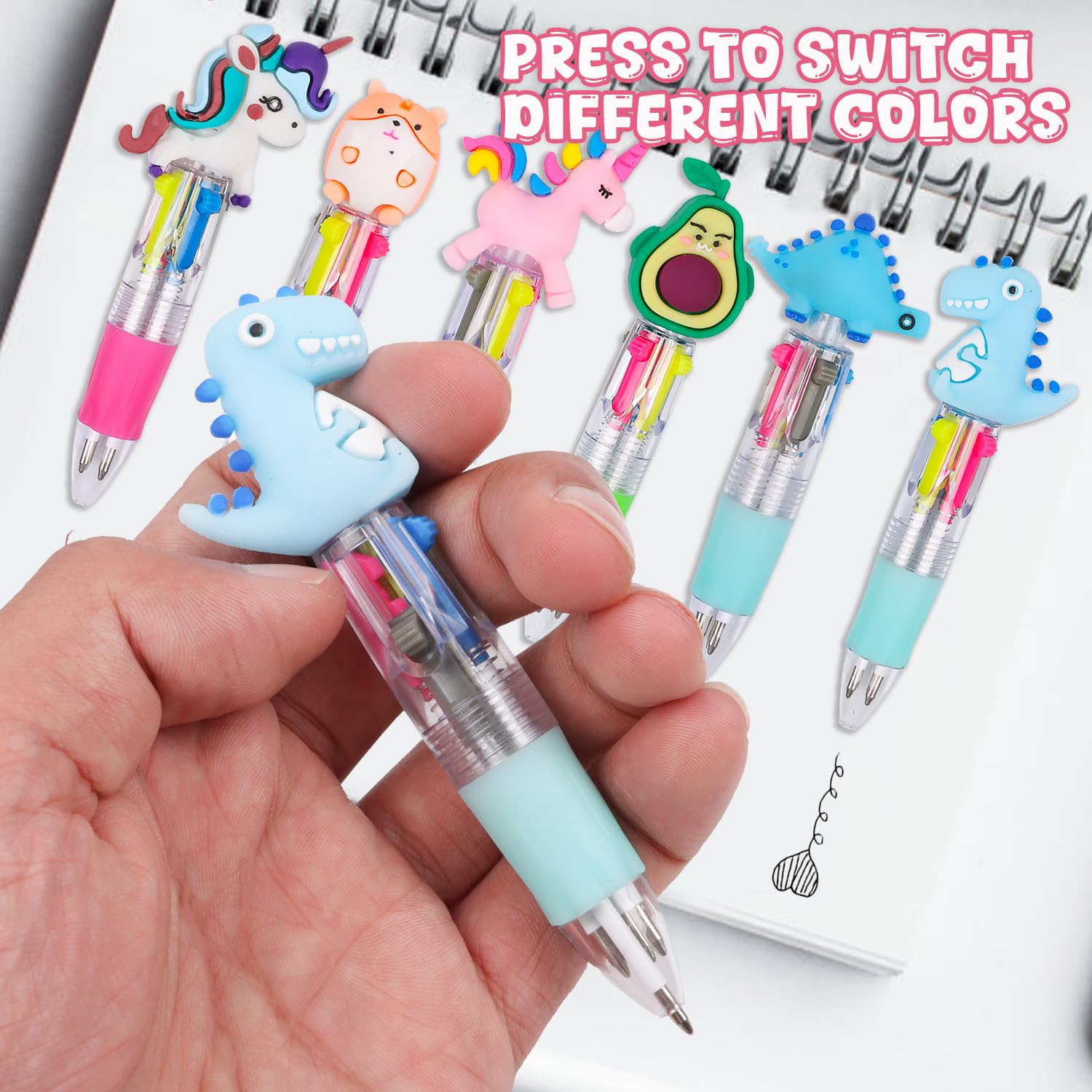 ZALAON Bolígrafos Multicolores, 12 Bolígrafos Multicolor 4 En 1