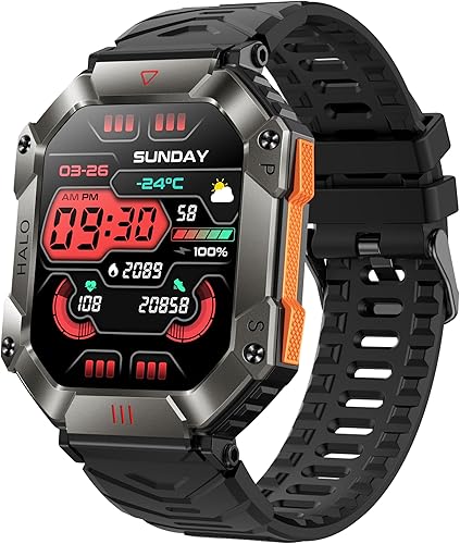 Relojes inteligentes militares para hombres (respuestahacer llamadas), reloj militar táctico, reloj inteligente para teléfonos Android e iOS con