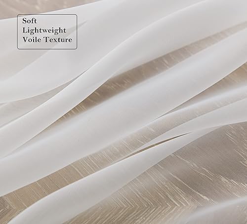 Miniatura 3 de PI - Cortinas traslúcidas con paneles pequeños, cortina transparente para ventana de cocina, mirador, 2 paneles (52 pulgadas de ancho x 63 pulgadas