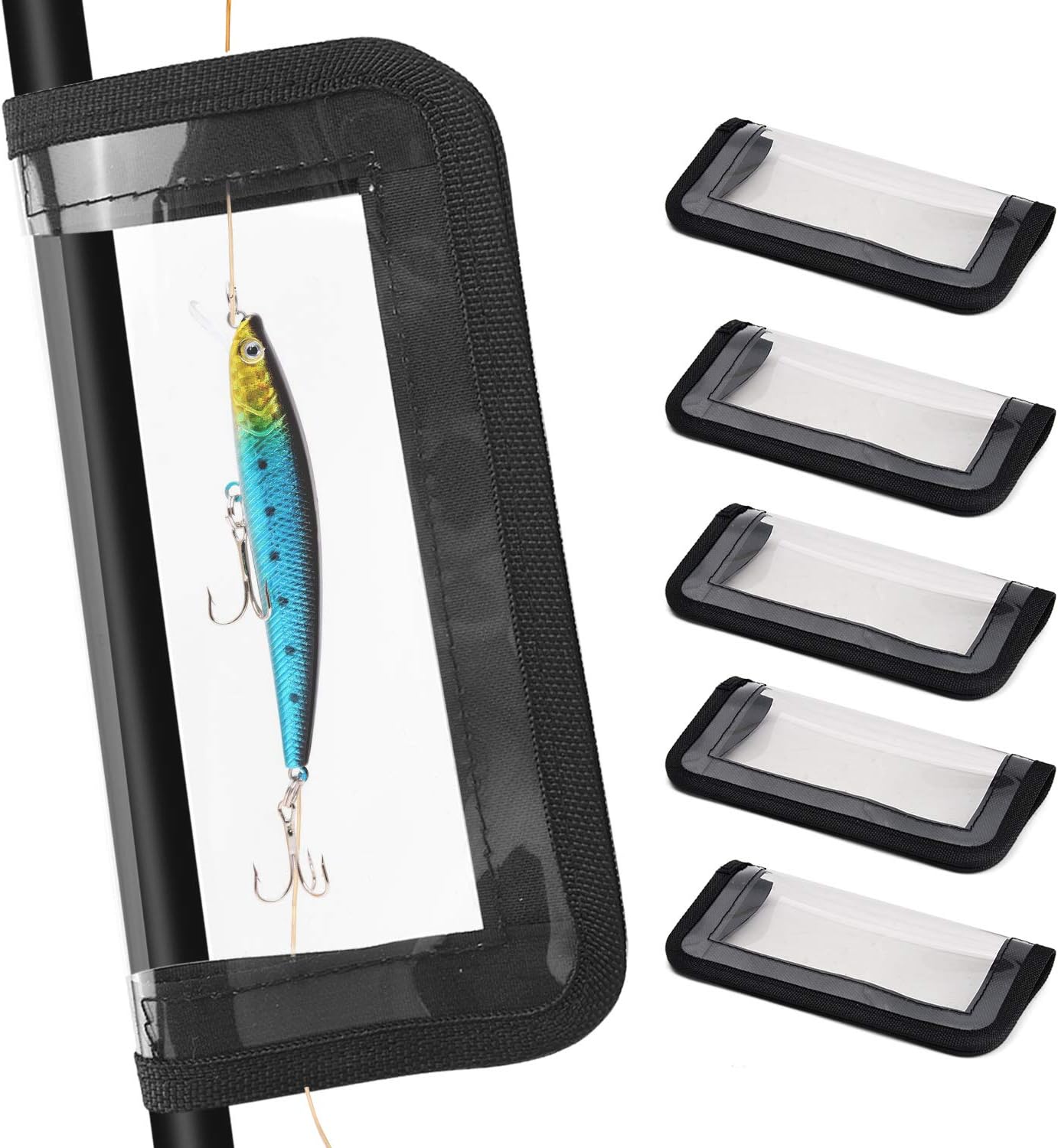 TOBWOLF 5PCS Fishing Lure Wraps, Widened Sewn PVC Lure