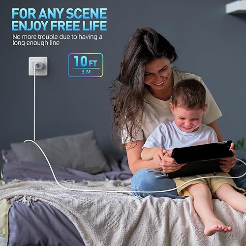 Miniatura 7 de Cargador rápido para iPhone, cargador de iPhone de carga rápida [certificado Apple MFi], paquete de 3 cargadores de Apple, USB C, bloque de carga