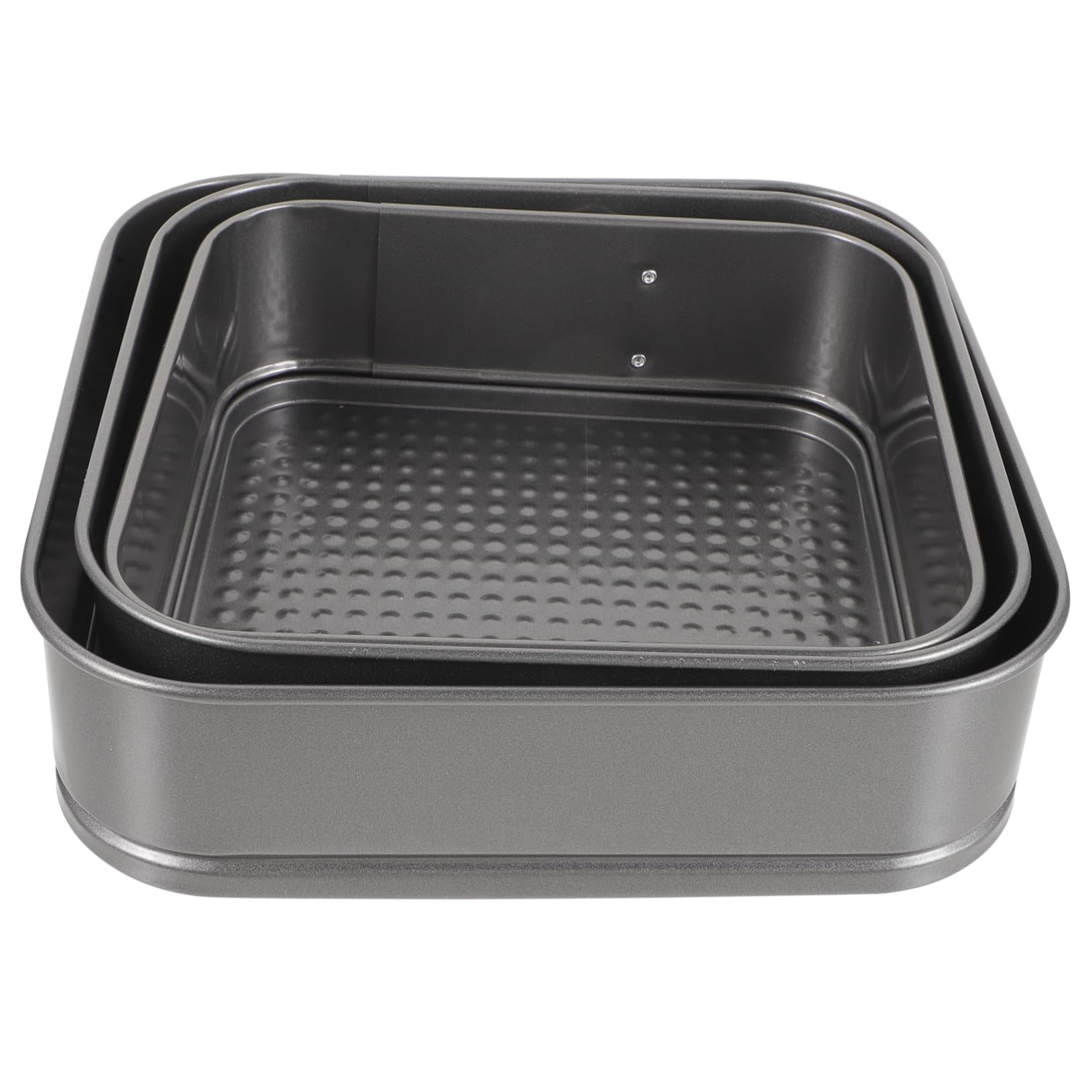 Set 3 Stampi Quadrati a Cerniera Antiaderenti in Acciaio al Carbonio