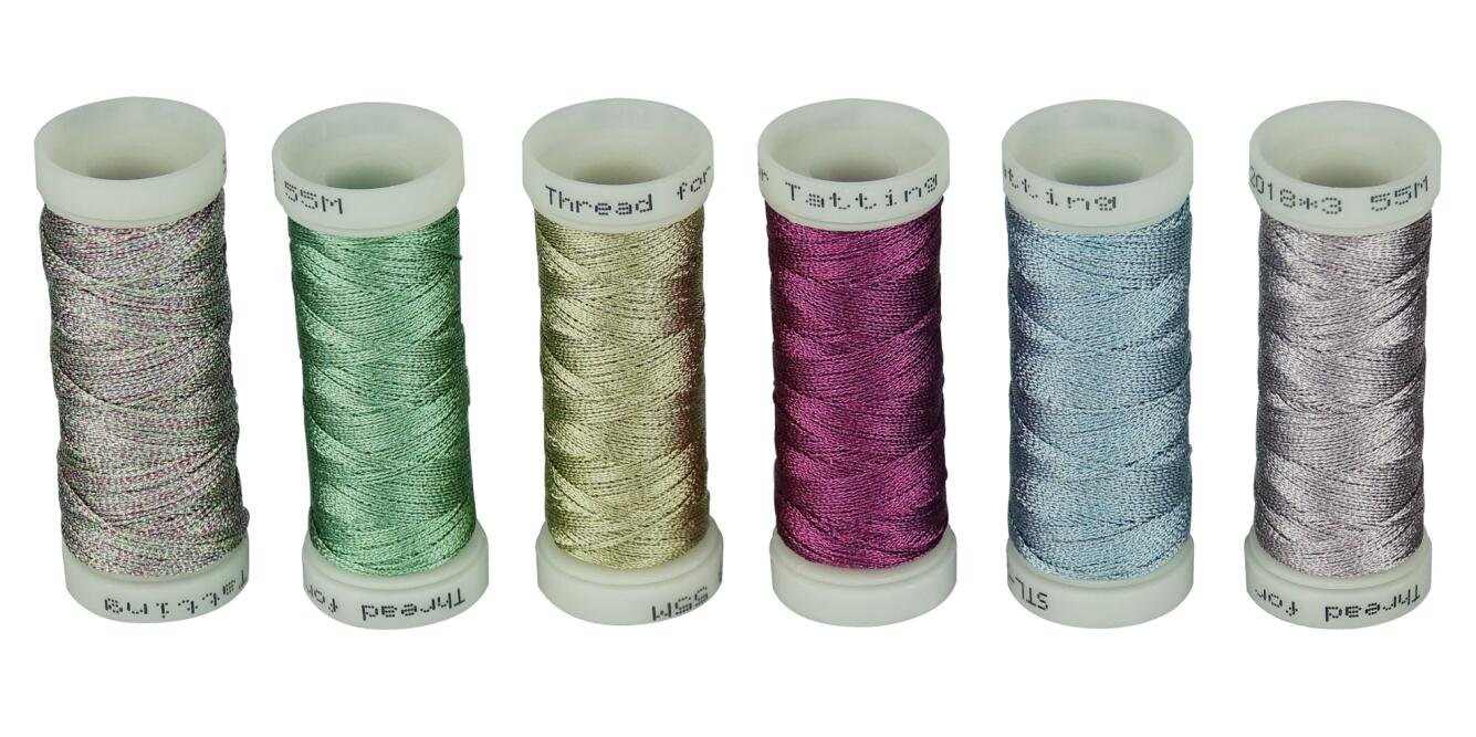 Simthread 6 Colors 3-Ply Metallic Shuttle Tatting Yarn 50 Meters Each for Shuttle Tatting Jewellery lacemaking #2