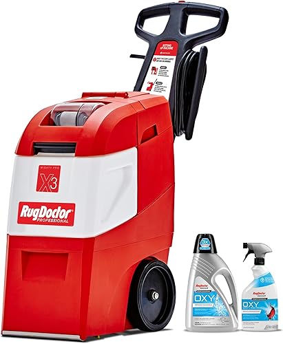 Miniatura 19 de Rug Doctor X3 Limpiador de alfombras comerciales – Paquete grande Red Oxy Pro, exclusivo cepillo vibratorio en aerosol y extrae suciedad y suciedad