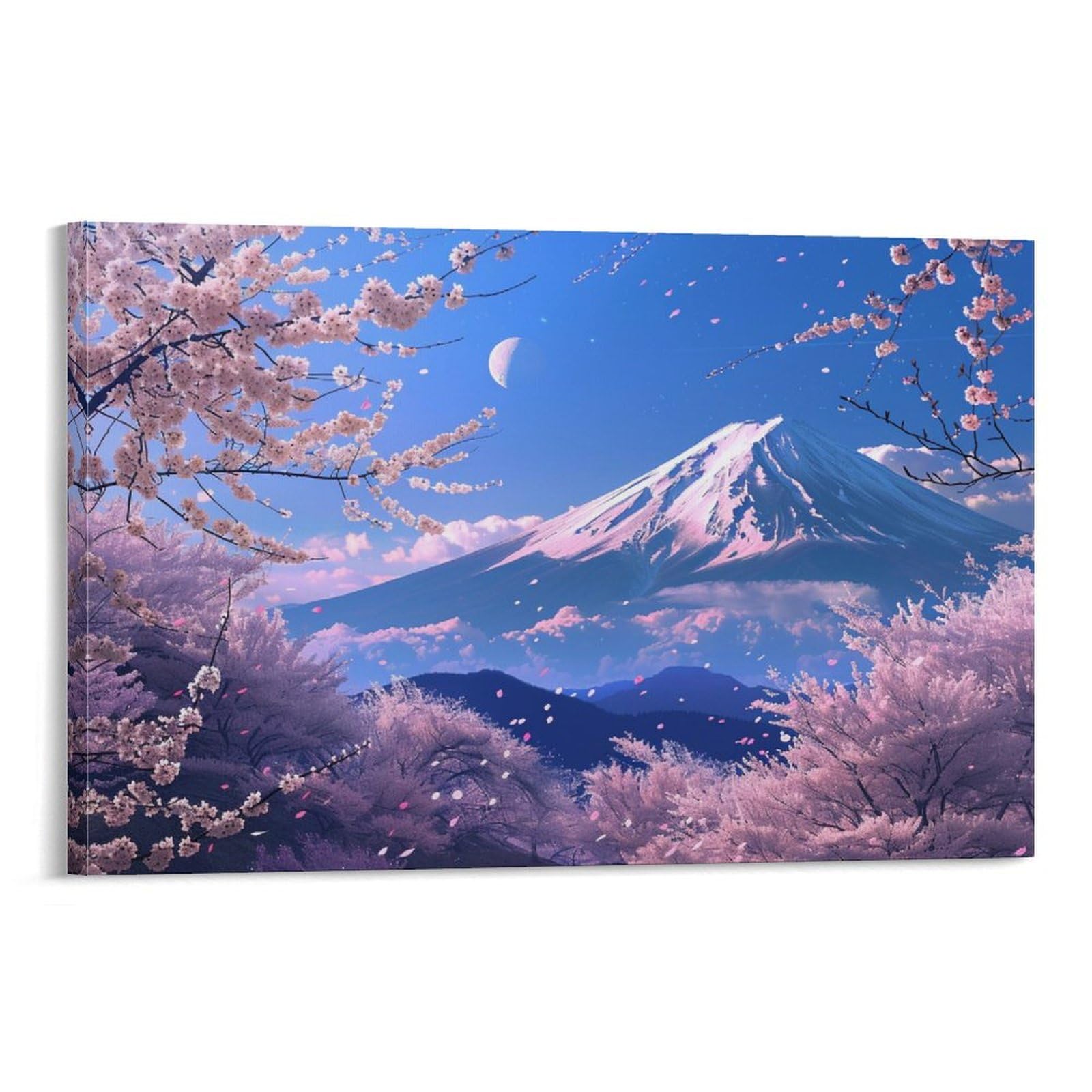 癒やしの風景名画 Amazon.co.jp: 絵画 富士山の下に咲く桜の美しい景色 アート