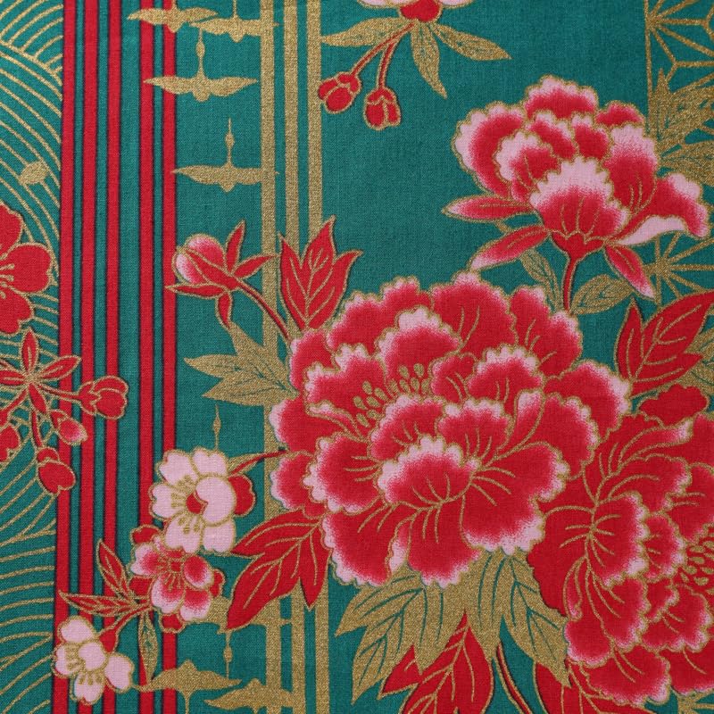 夏用　袋帯　抽象模様　幾何学模様　四角　着物　065w d Amazon | 日本製品 着物生地 110cmx200cm綿100% 和風柄 開花