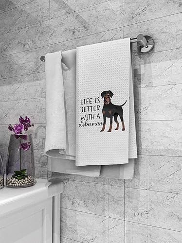 Miniatura 3 de Dibor Life is Better with A Doberman - Toallas de cocina, paños de cocina, paños de cocina, lindo paño de secado absorbente para perros y cachorros