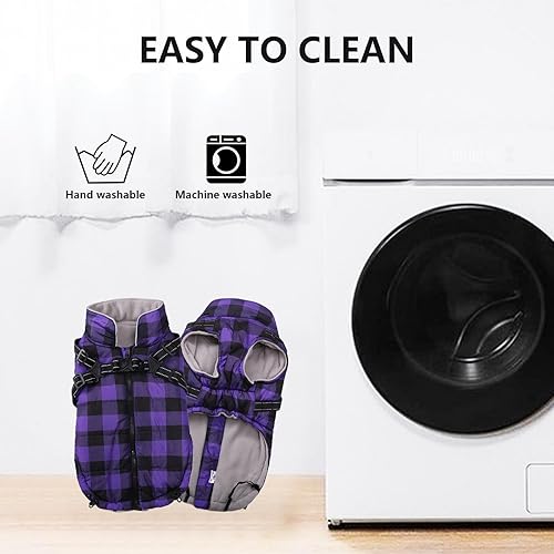 Miniatura 6 de Abrigo de invierno para perro, chaqueta de arnés para perro, chaleco de forro polar para mascotas, abrigos cálidos para cachorros, ropa para perros