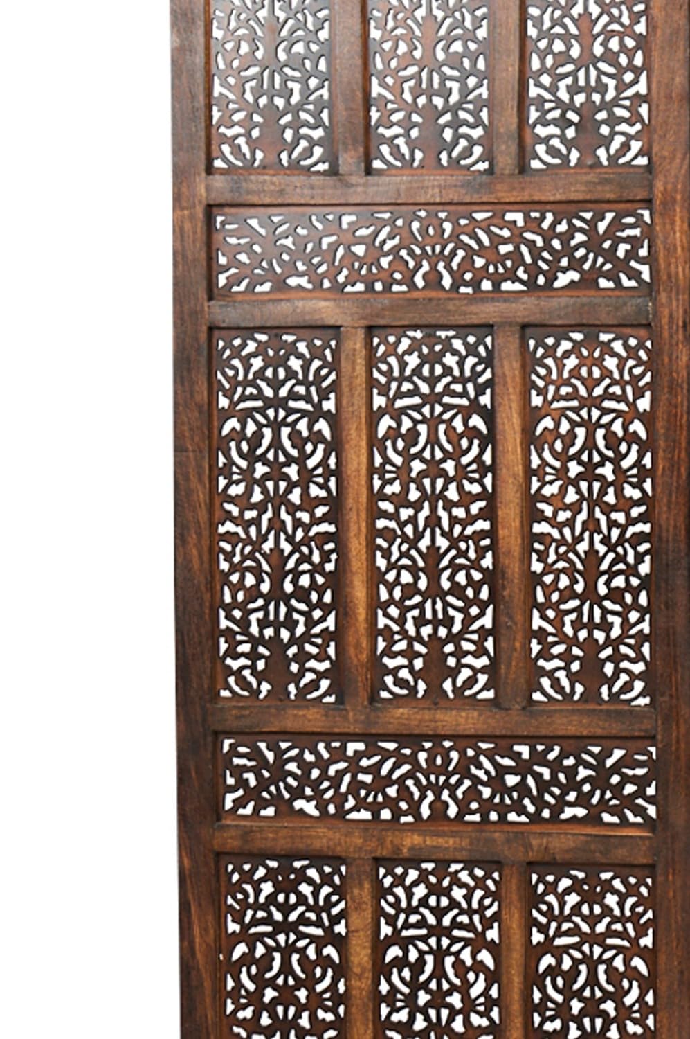 Elroi - Biombo oriental moderno de madera y MDF (150 cm), color marrón