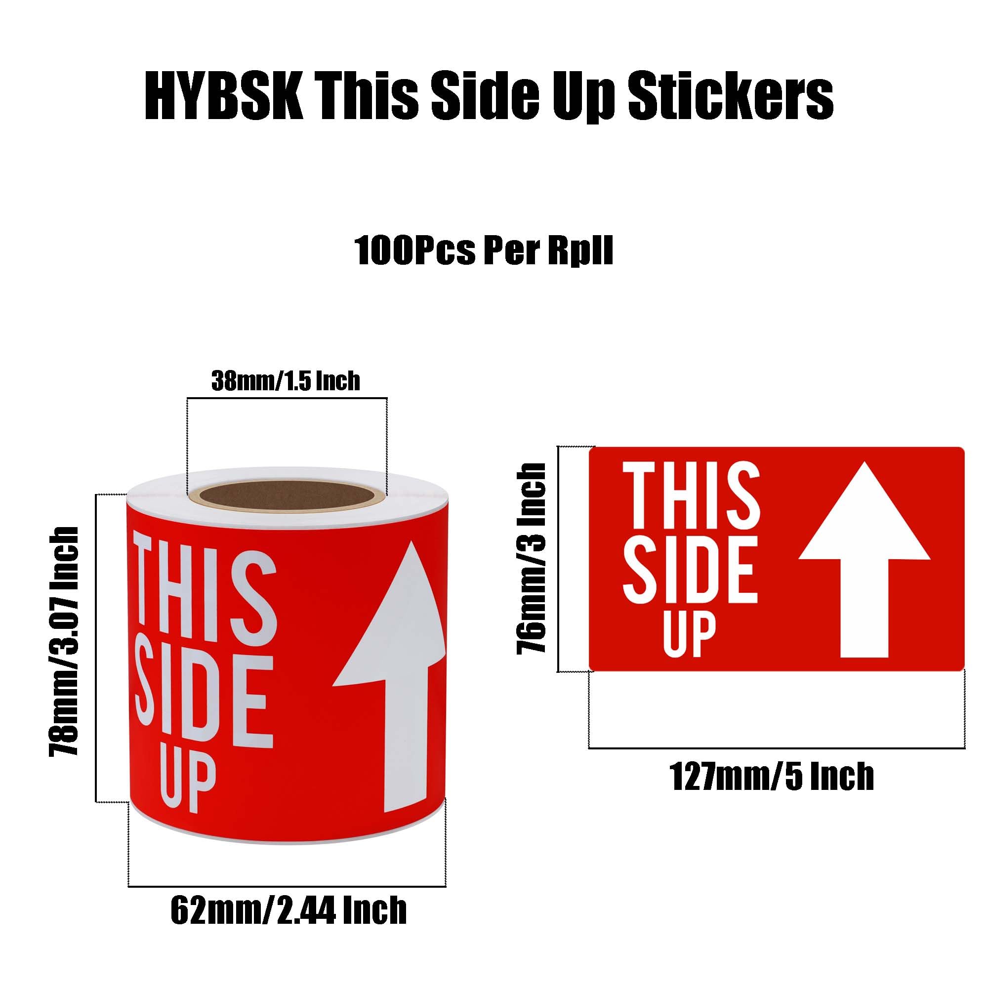 Amazon | Hybsk this side up シール 76x127mm われもの注意 シール