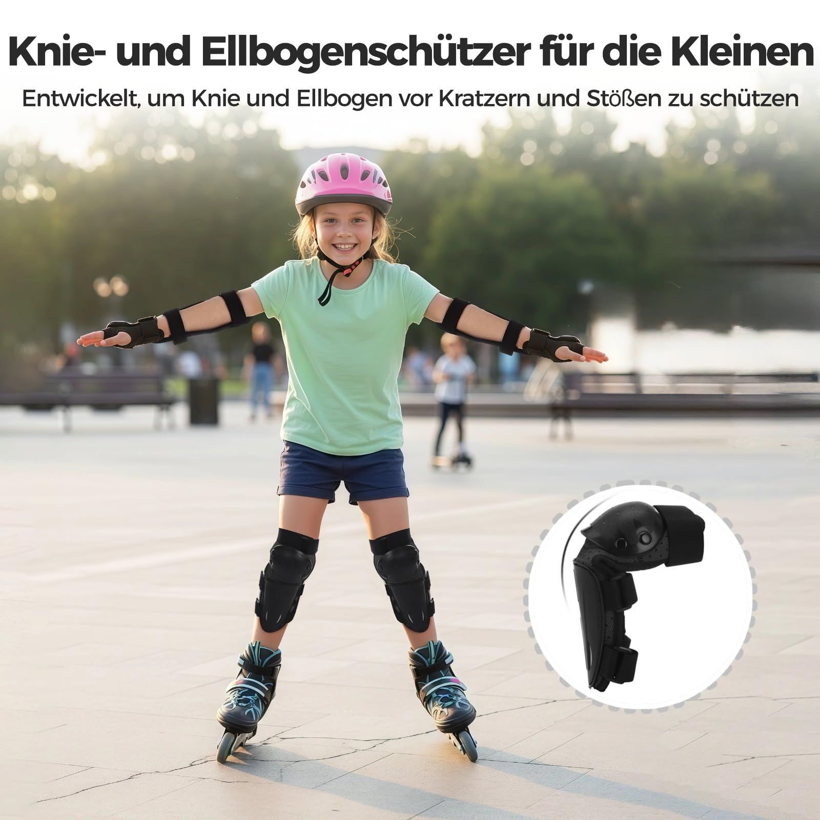 yeesport Ginocchiera e gomitiere per bambini per moto e motocross, ginocchiere e gomitiere per bambini, traspiranti, per mountain bike, pattinaggio, scooter Dirt bike