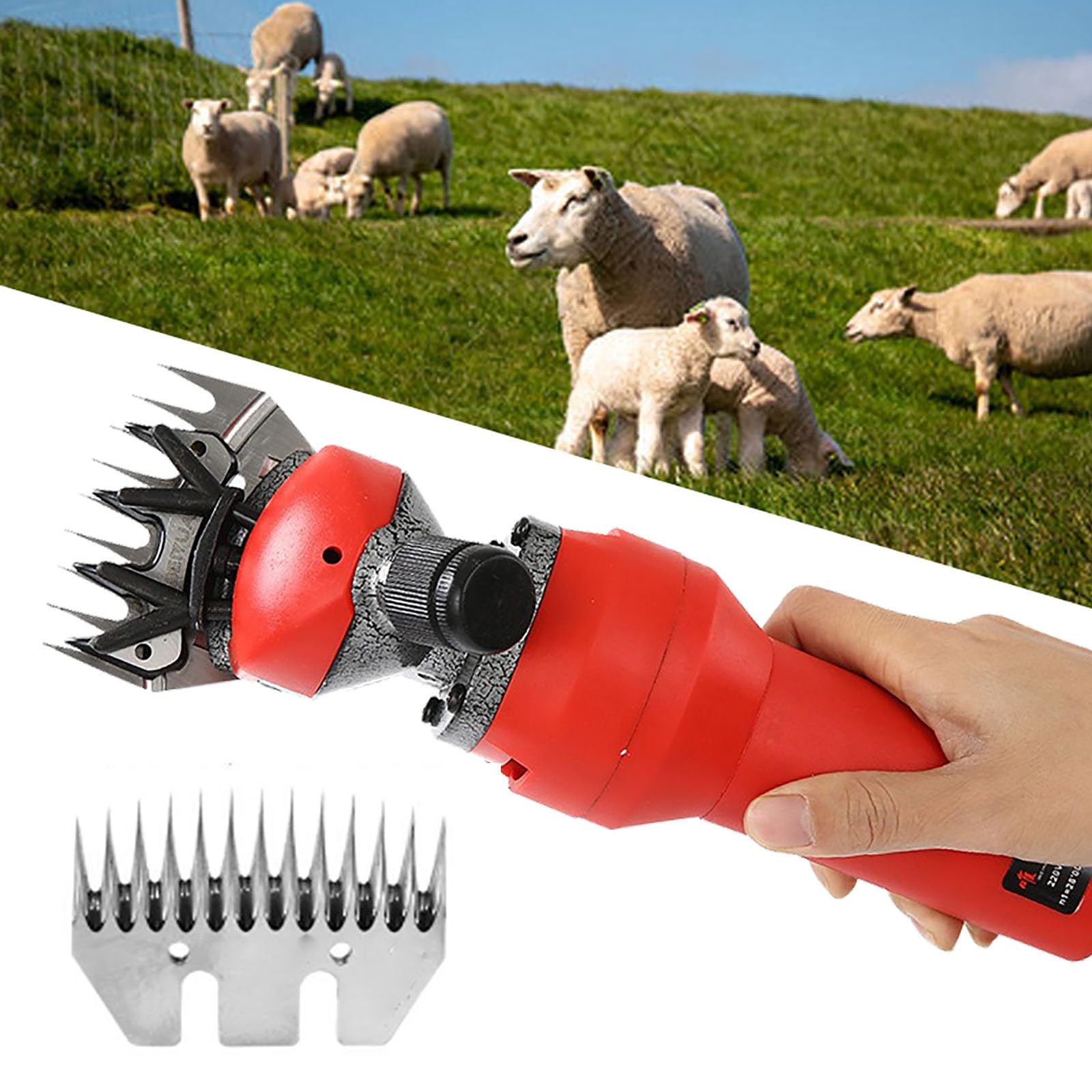 Esquiladora eléctrica ultraligera for ovejas y cabras de 1000 W, cortadora eléctrica colgante, tijeras agrícolas, cortadora de lana, máquina cortadora, 2 cuchillas