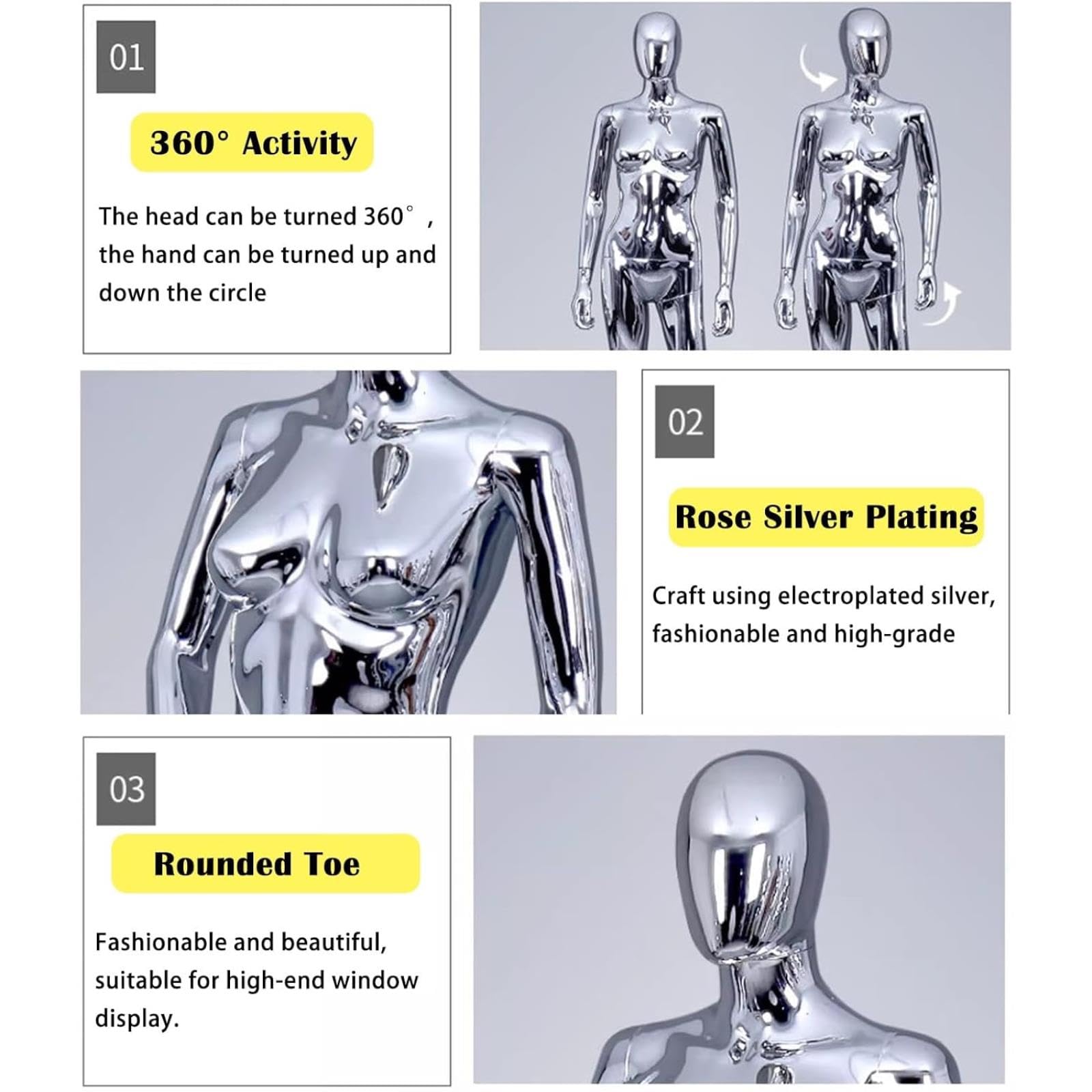 Schaufensterpuppen-Kleiderständer zum Ausstellen, Ganzkörper-Torso für Couture-Shops, Einzelhandelsvitrine, Schneiderei, Kleidungsanpassung und Requisiten – ideal für Präsentationsbedürfnisse
