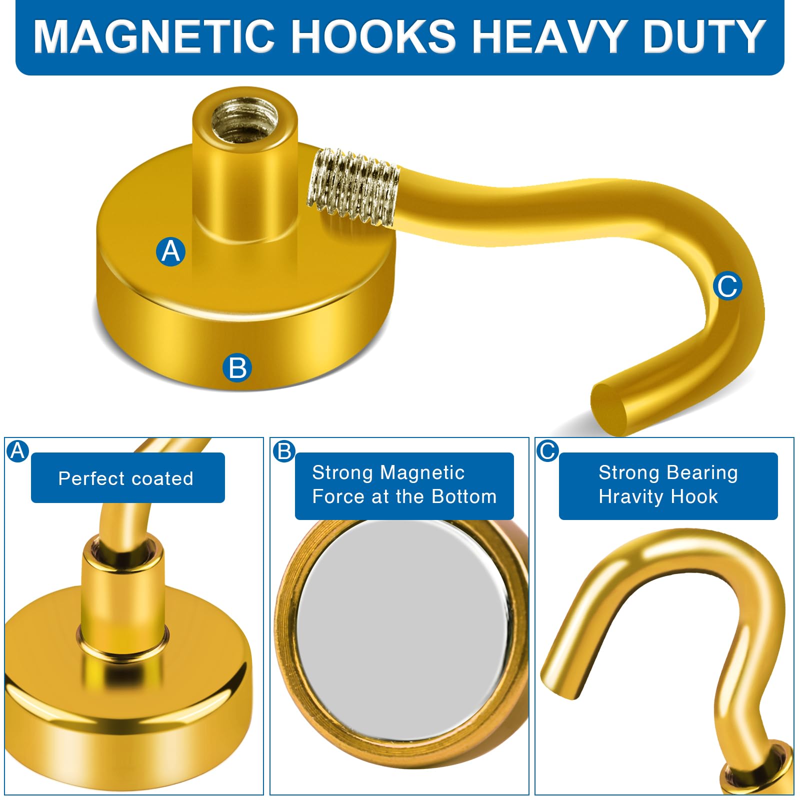 Cruise Cabin Magnetic Hooks - 4 Pack -3