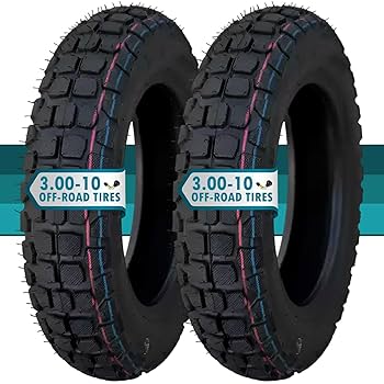 Amazon.co.jp: 3.00 10 タイヤ 2本セット チューブレス ブロック