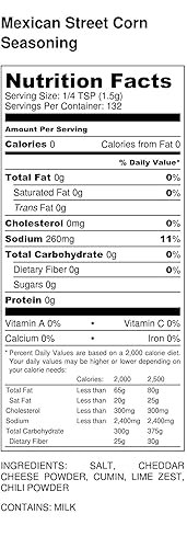 Miniatura 2 de Premium | Condimento de maíz MEXICAN STREET | Coctelera grande | Sin calorías | Sin grasa | Sin grasa saturada | Sin colesterol | Sin azúcar