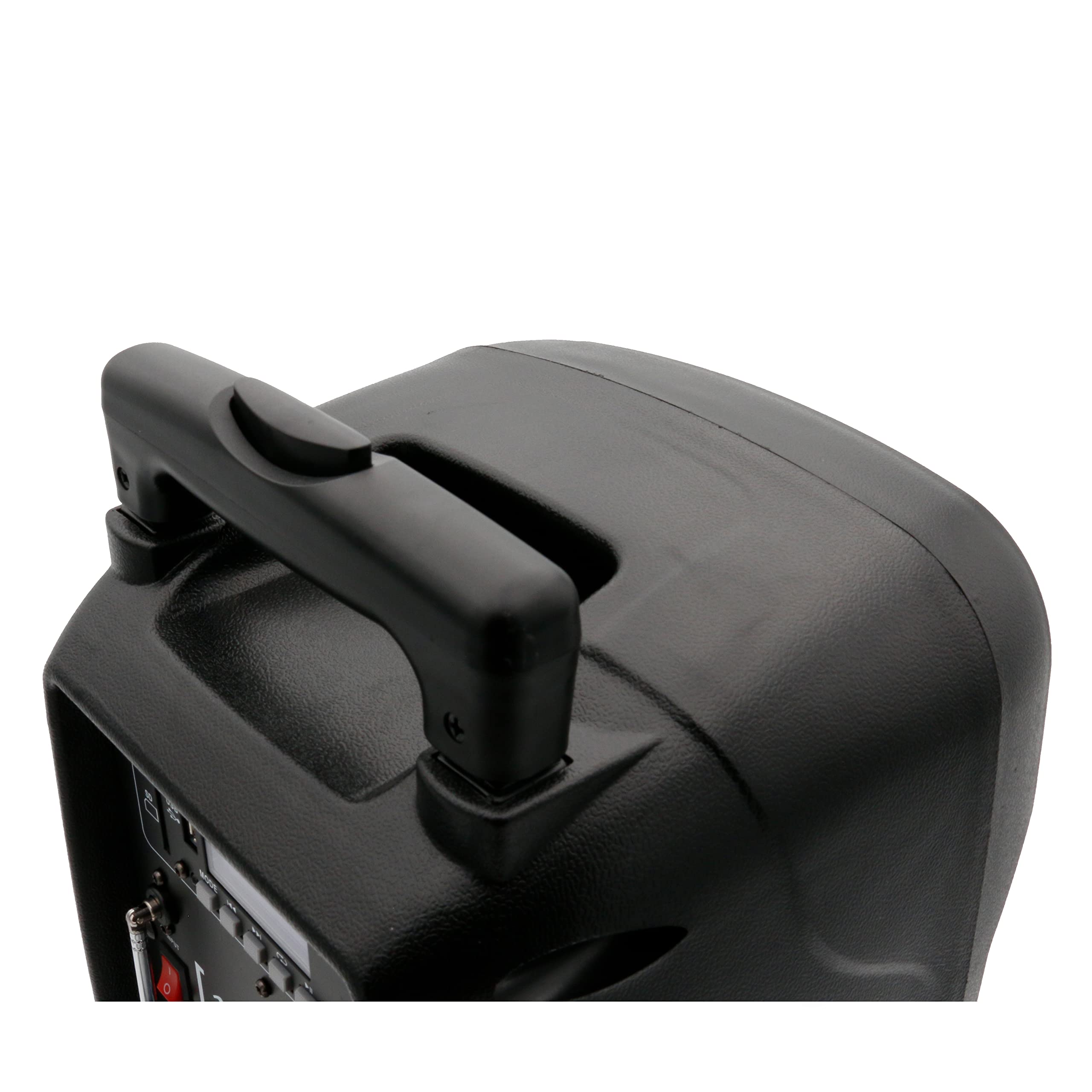Diffusore 8" Trolley Attivo Cassa Portatile Ricaricabile MP3, BlueTooth, USB, SD Card, Radio FM, 200W musicali con Radiomicrofono e illuminazione LED