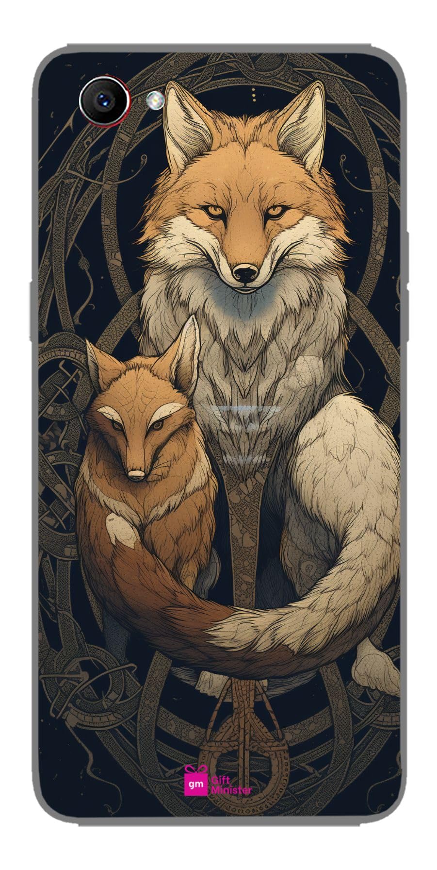 Silicone Designer Cover for Oppo F7 Blacknone - Drawing Wolf Snake Holding Infinity Symbol Inscription Gold Gray Limited Range Raw Finished Nets Clear Dustproof Shockproof 1Pcs 1696Z