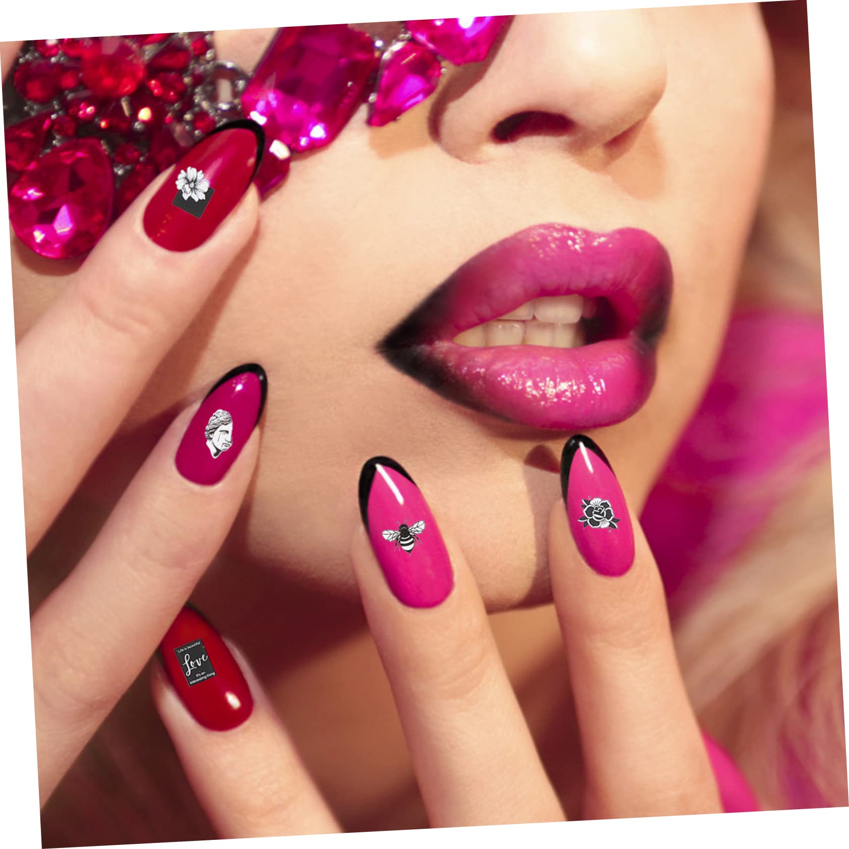 PACKOVE 5 Set Adesivi Per Unghie Fiori Set Stickers Manicure Per Decorazioni Unghiali Facili E Veloci Per Eventi Applicabili Su Cellulari E Altri Accessori 10 Fogli*5
