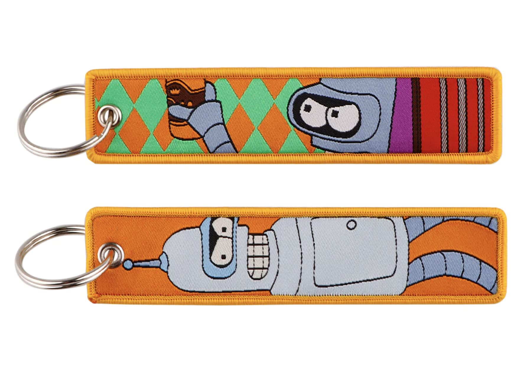 Pinstant Futurama Bender Robot Comedy Animated TV Show Keychain Key Tag Chain Fob Ring