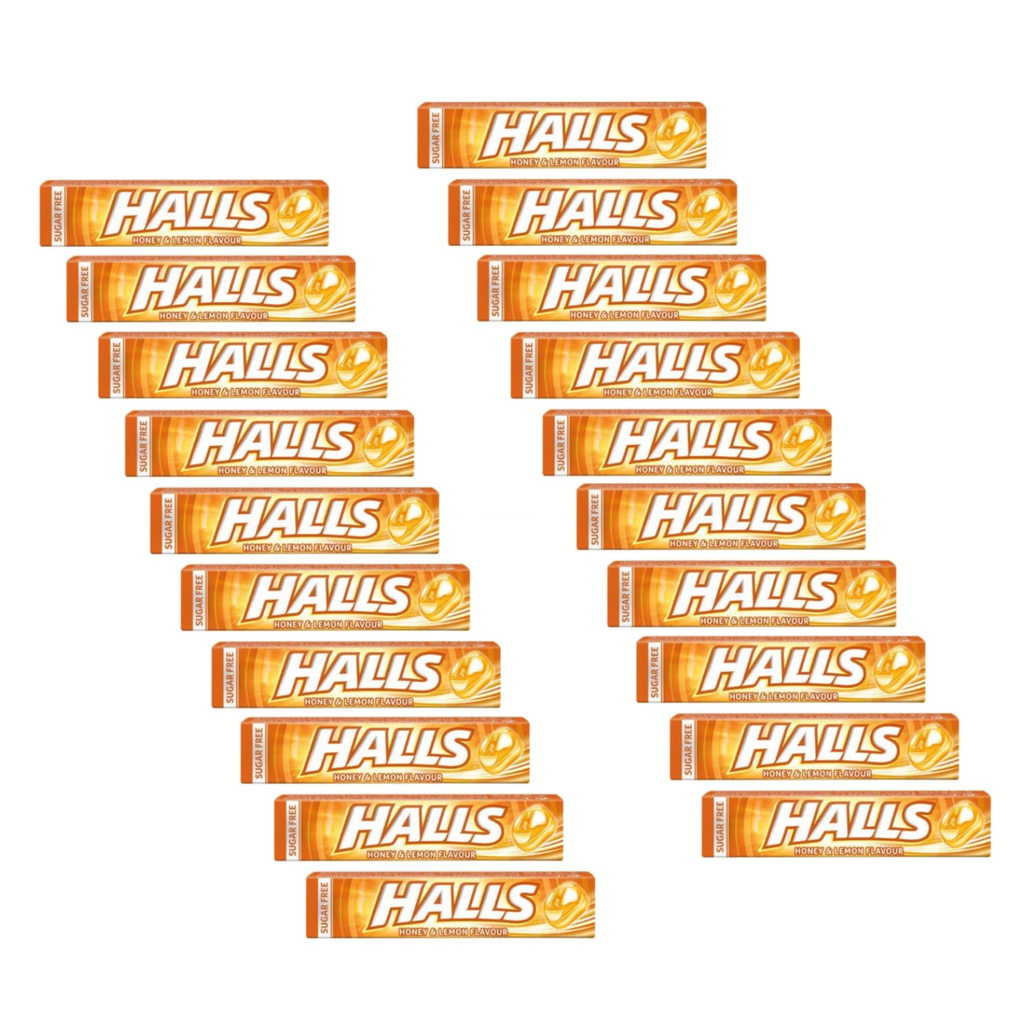 Halls® | Orzeźwiające Cukierki Bez Cukru | Halls® Miód i Cytryna | Cukierki o smaku miodowo-cytrynowym - 20 sztuk (640 gr)