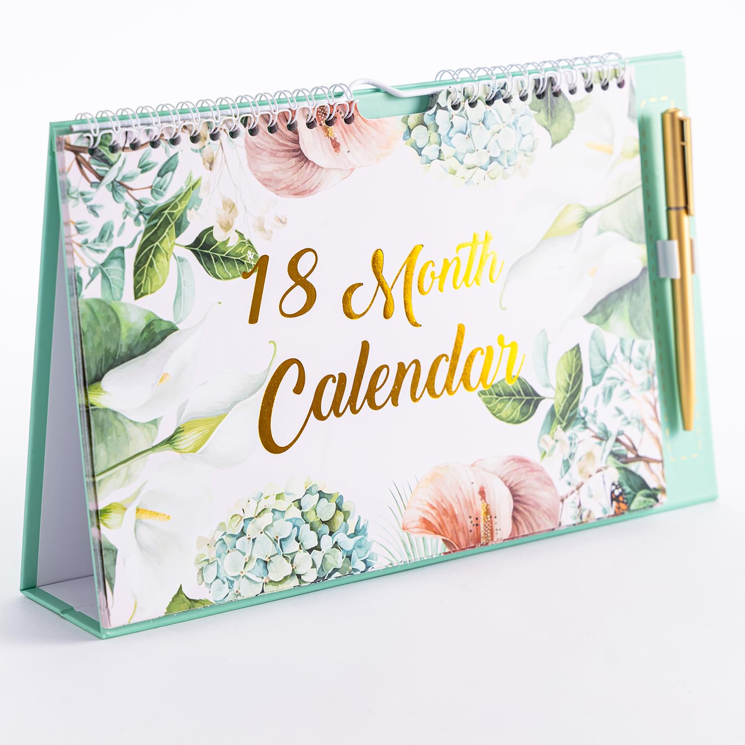 2026 Desk Calendar Month to View Free Standing Flip Over Spiral Bound Desk Top Home Office School Family Planner Organiser with Pen Included