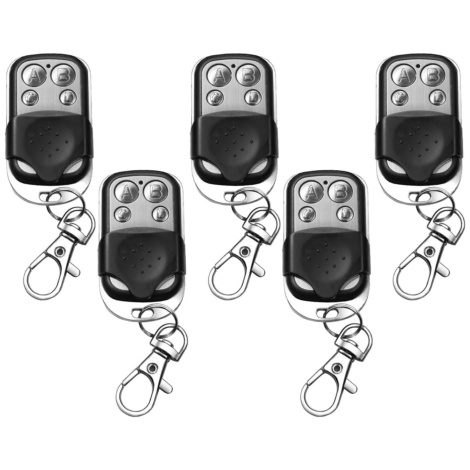 5Pcs 433.92 MHz Universal Garage Door Remote Control,Gate Opener Cloning Wireless Key Fob with 4 Buttons Duplicate Remote Control Key Fob for Garage Doors,Roller Shutters,Electric Gates,Car Alarms