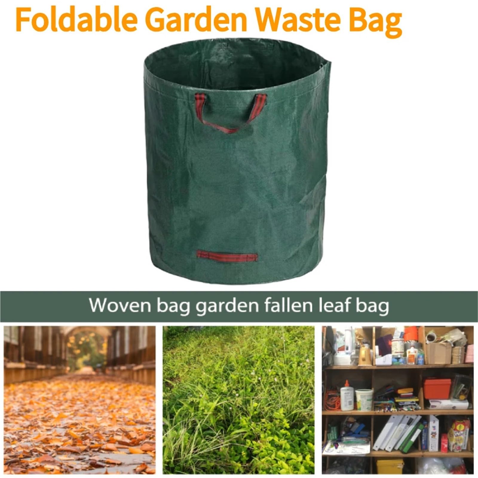 Lot de 2 sacs déchets jardin pliables, grande capacité, réutilisables, étanches, en polypropylène tissé Pour DéChets(500L 80cmx100cm)
