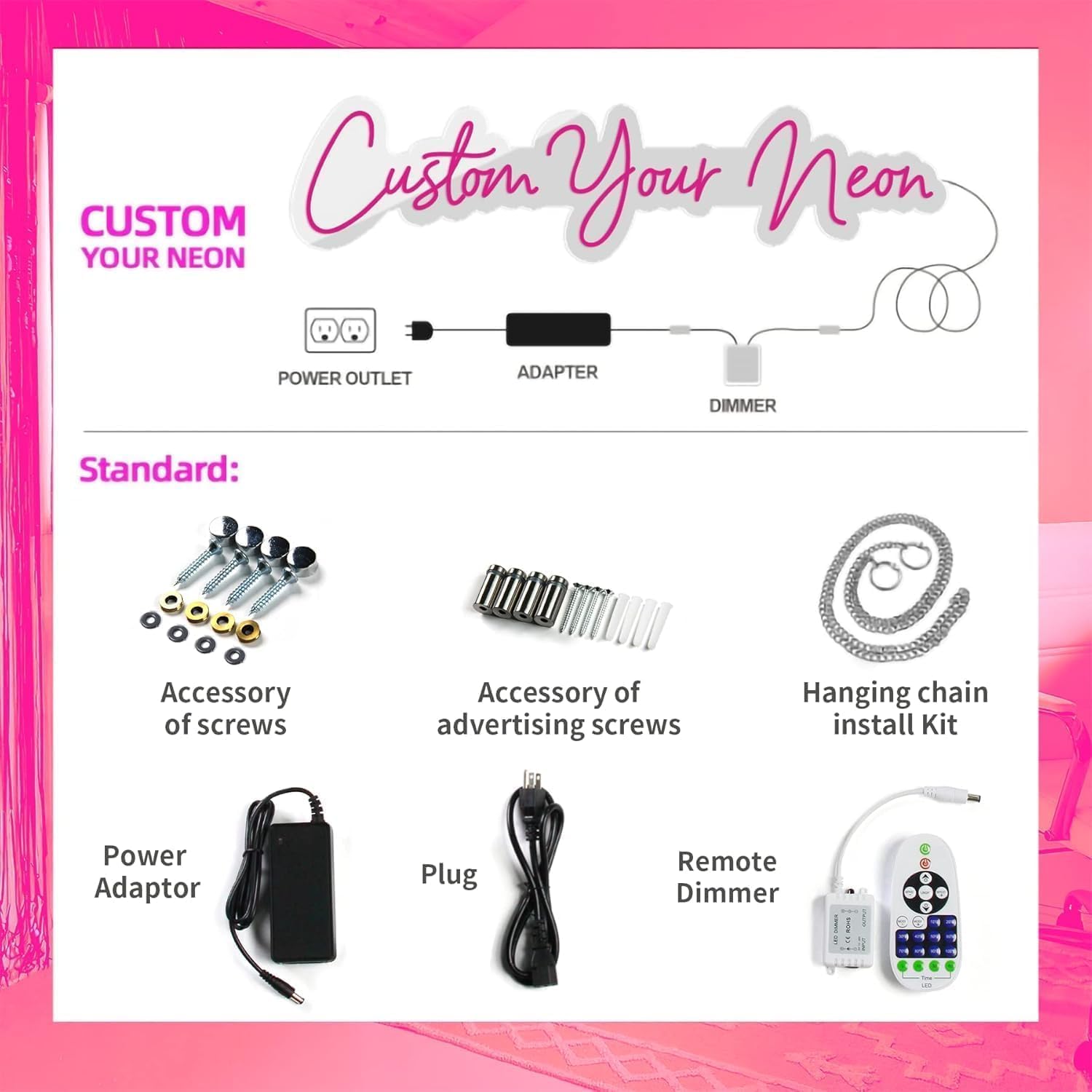 Custom Neon Sign, Business LOGO Neon Sign Customizable, Nail Neon Signs Personalized Larger LED Light up Sign for Business Wall Decor, Neon Name Sign for Hair Salon Lashes Studio Beauty Bar