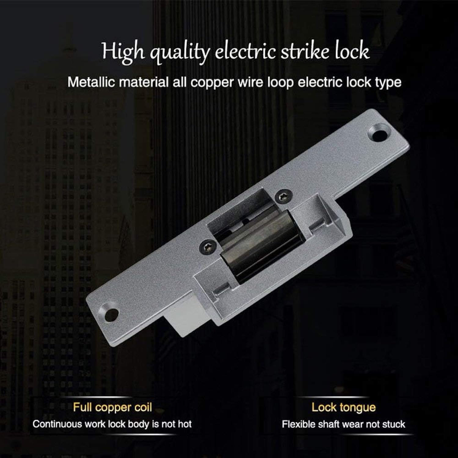 YAVIS Electric Strike Lock Fail Secure NO Mode One Part for Access Control Wooden and Metal Door, Silver, 150 x 39,5 x 34 mm - Image 3