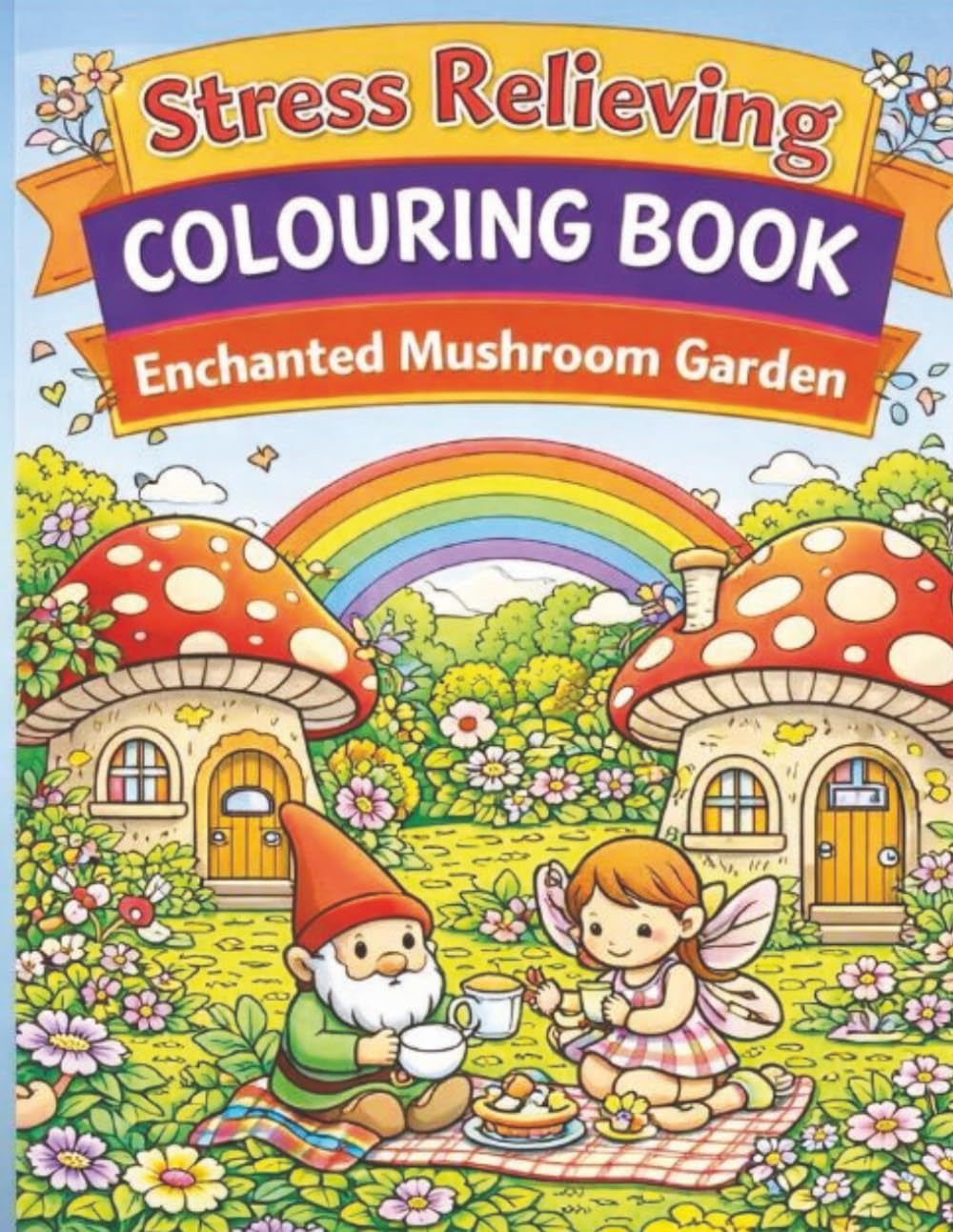 Stress Relieving Colouring Book: Enchanted Mushroom Garden