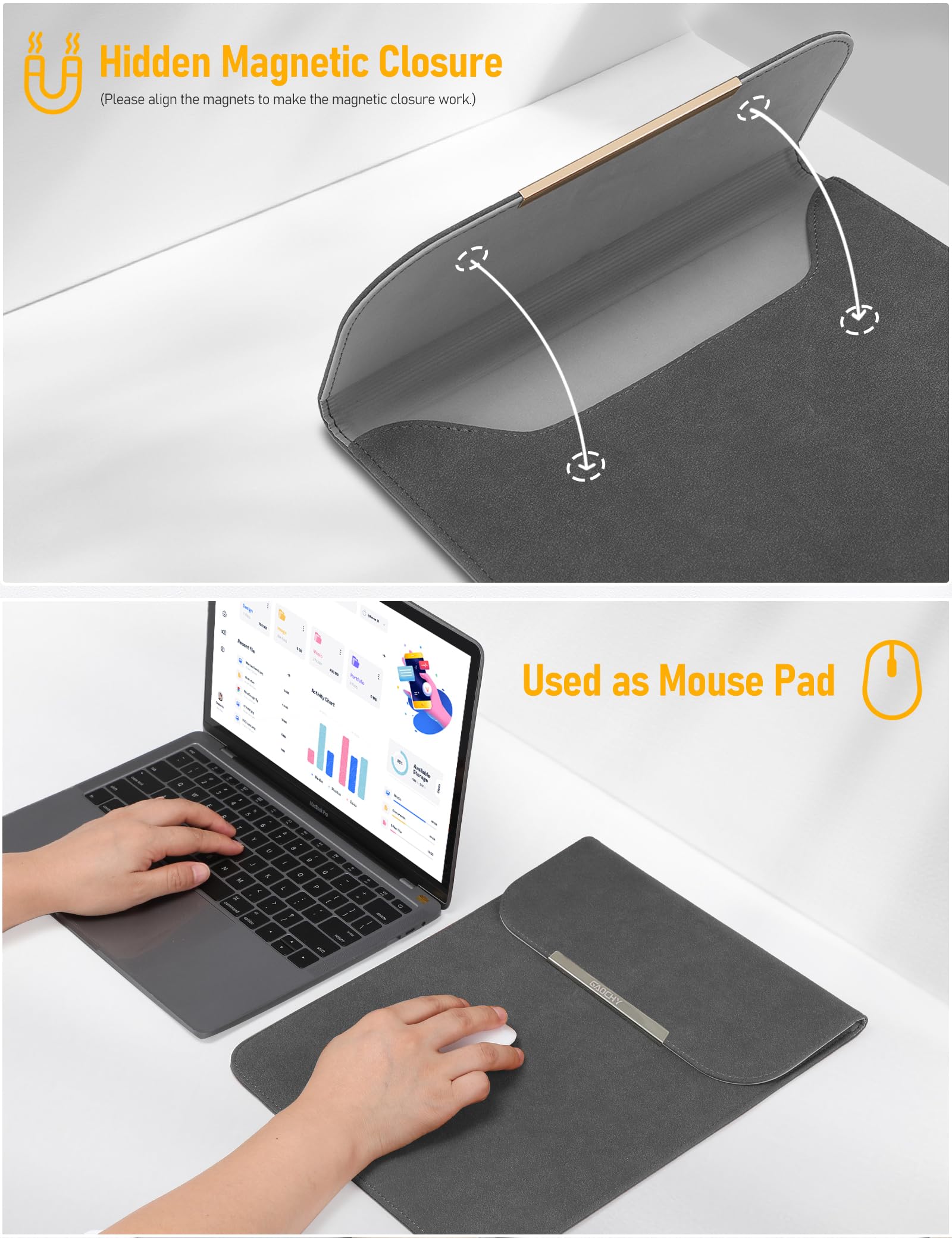 Housse ZhuiKun 11 Pouces – Protection Ordinateur MacBook/iPad – Étanche, Antichoc, Avec Pochette Accessoires – Noir