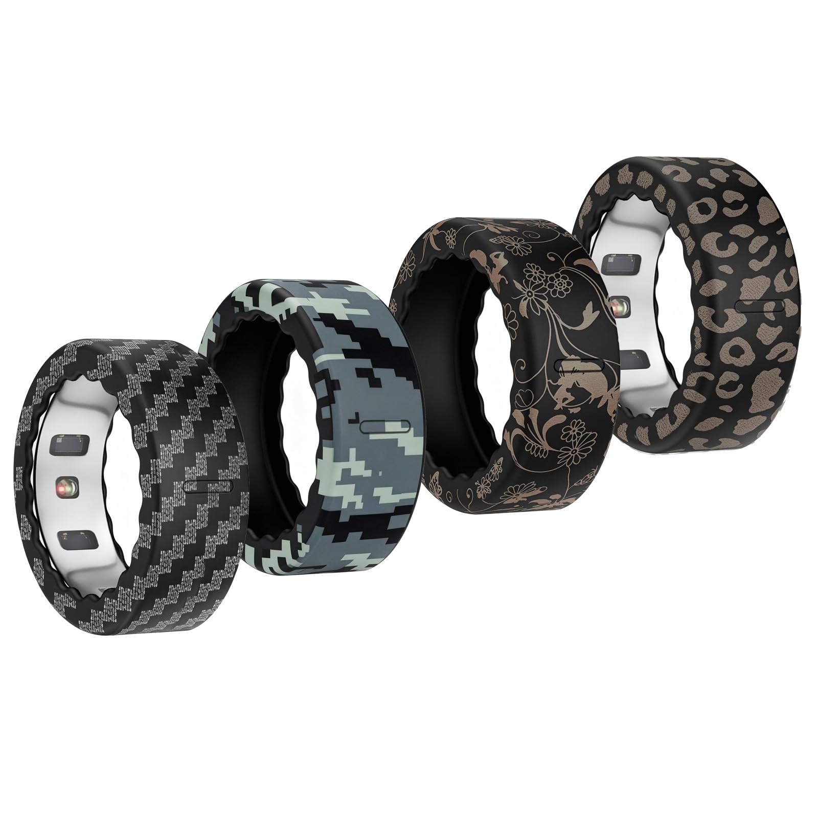4 Pack Ultra-Thin Heavy Duty Ring Cover Compatible with Oura Ring Gen 4/4 Ceramic,Gen 3 Horizon/Heritage, Anti-Scratch Elastic Silicone Smart Ring Protector Case for Men Women Working Out Gym