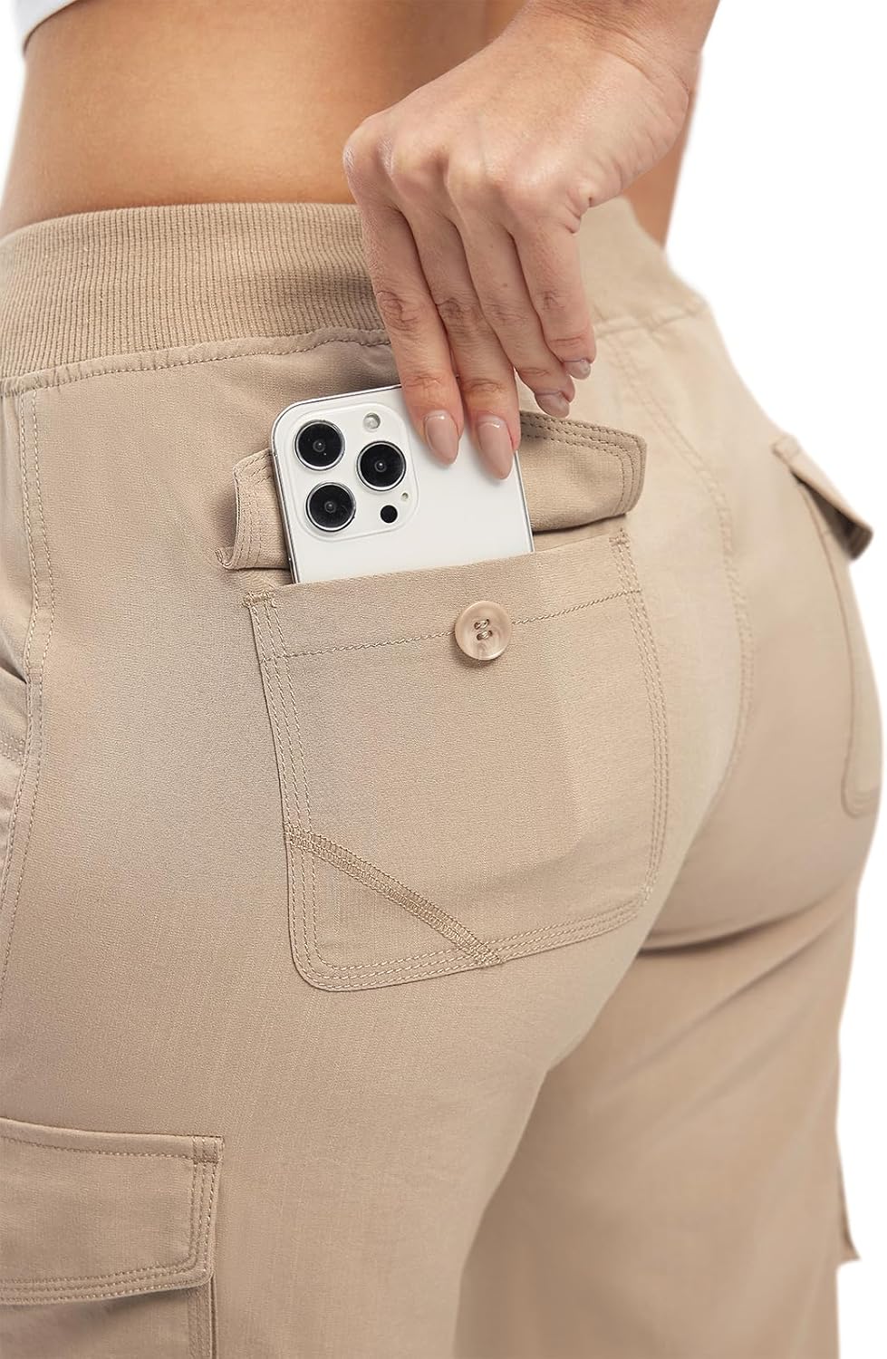 TBMPOY Womens Cargo Capris Lightweight Hiking Pants 6 Pockets Quick Dry Casual Outdoor Trip Loose Shorts Cropped Cotton - Image 6