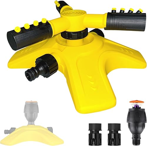 Aspersor para patio, rociador giratorio ajustable para cobertura de área grande, rociadores de césped y patio para manguera
