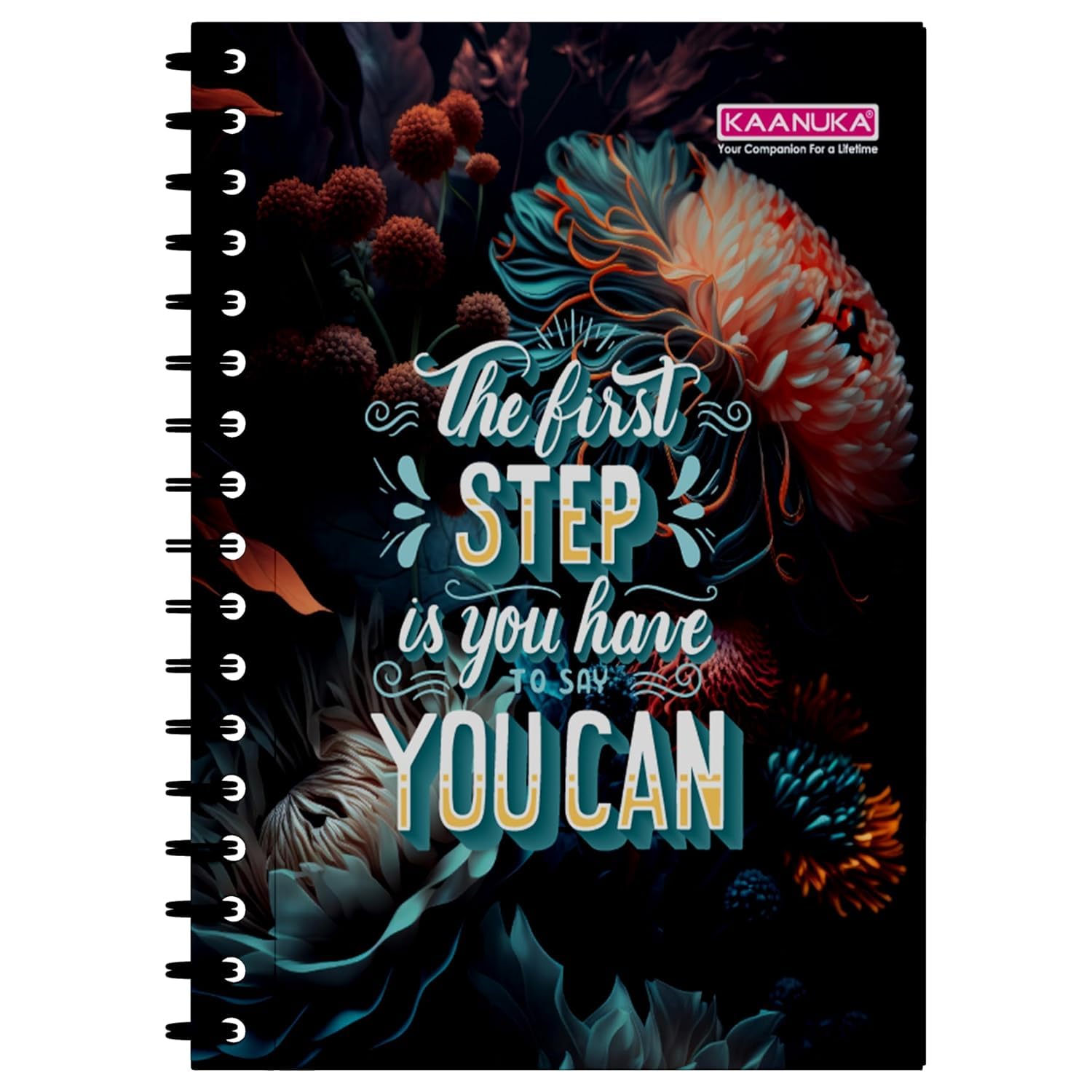 KAANUKA Quaderno a spirale formato A4, soggetto singolo, 200 pagine, senza righe, tinta unita, formato A4, 29,7 cm x 21 cm, quaderni lunghi in tinta unita per studenti scolastici e universitari