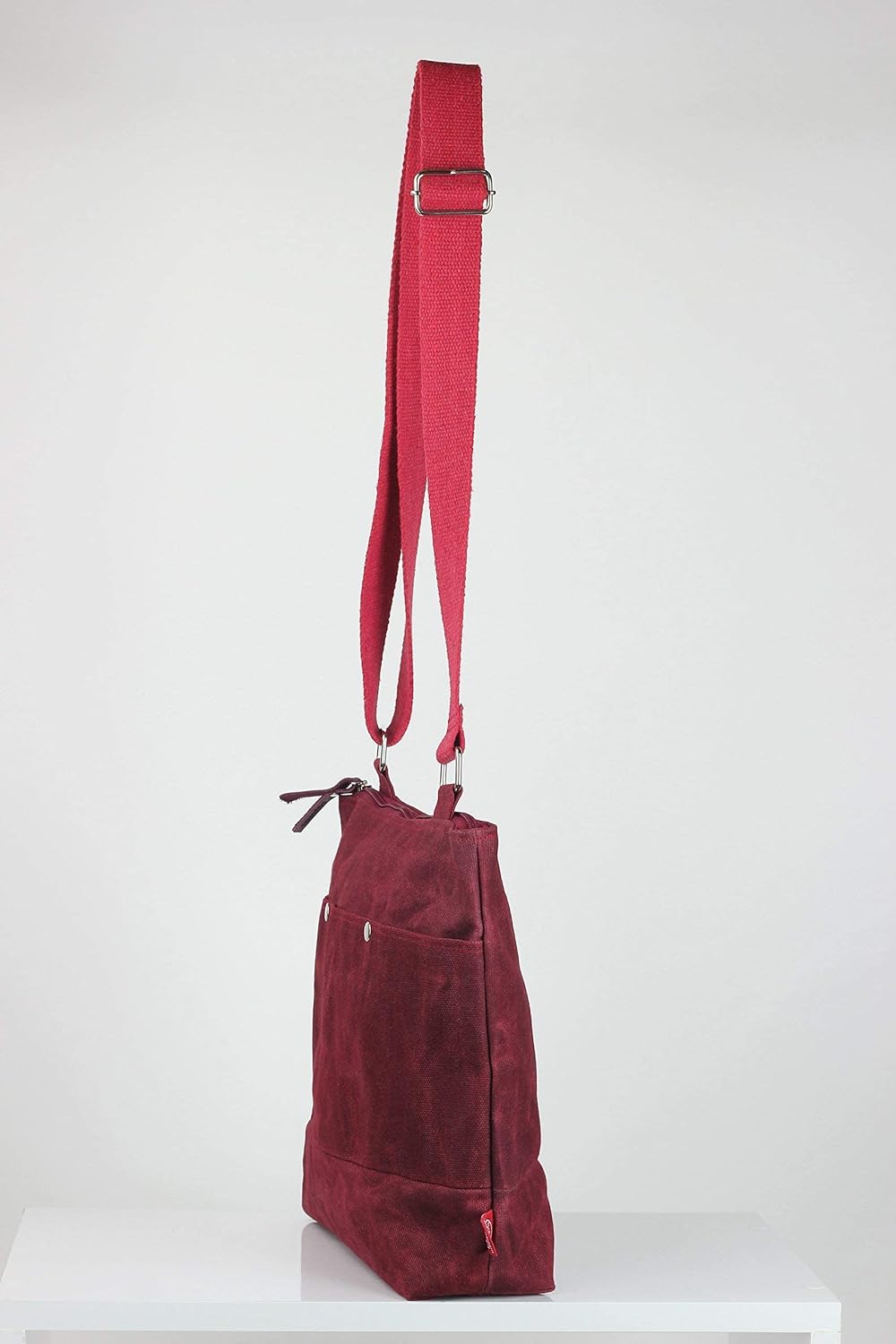 Unisex Waxed Canvas Crossbody Tote Bag with Pockets Sturdy City Outdoors Travel Bag Top Zipper Closure