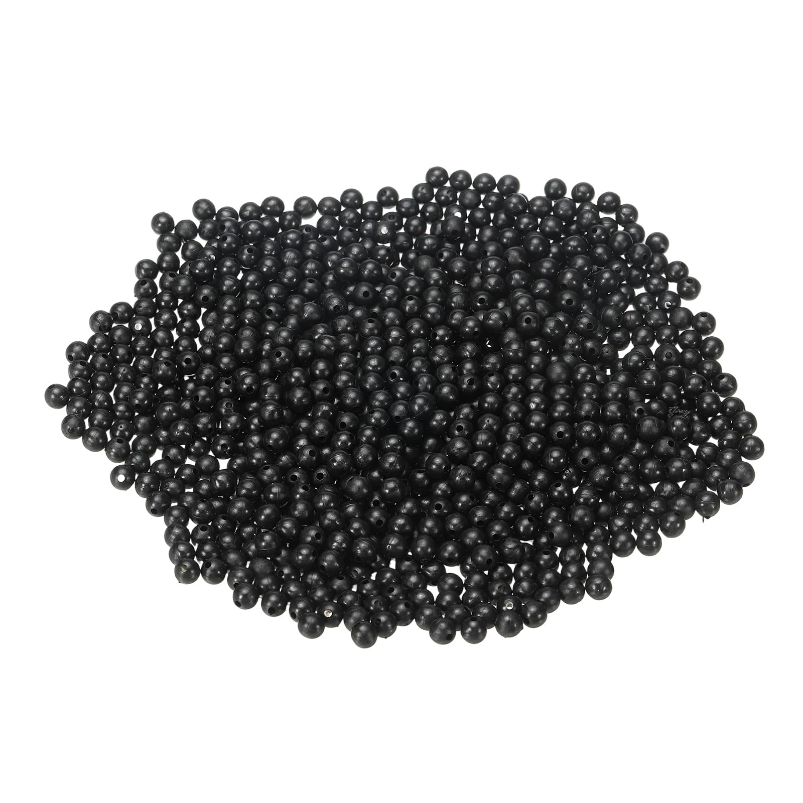 YELARXI Fishing Beads Hard Plastic Fishing Bait Eggs Lure Rigs Accessories, 6mm Fit for Saltwater Freshwater - Round (500 Pack, Black)