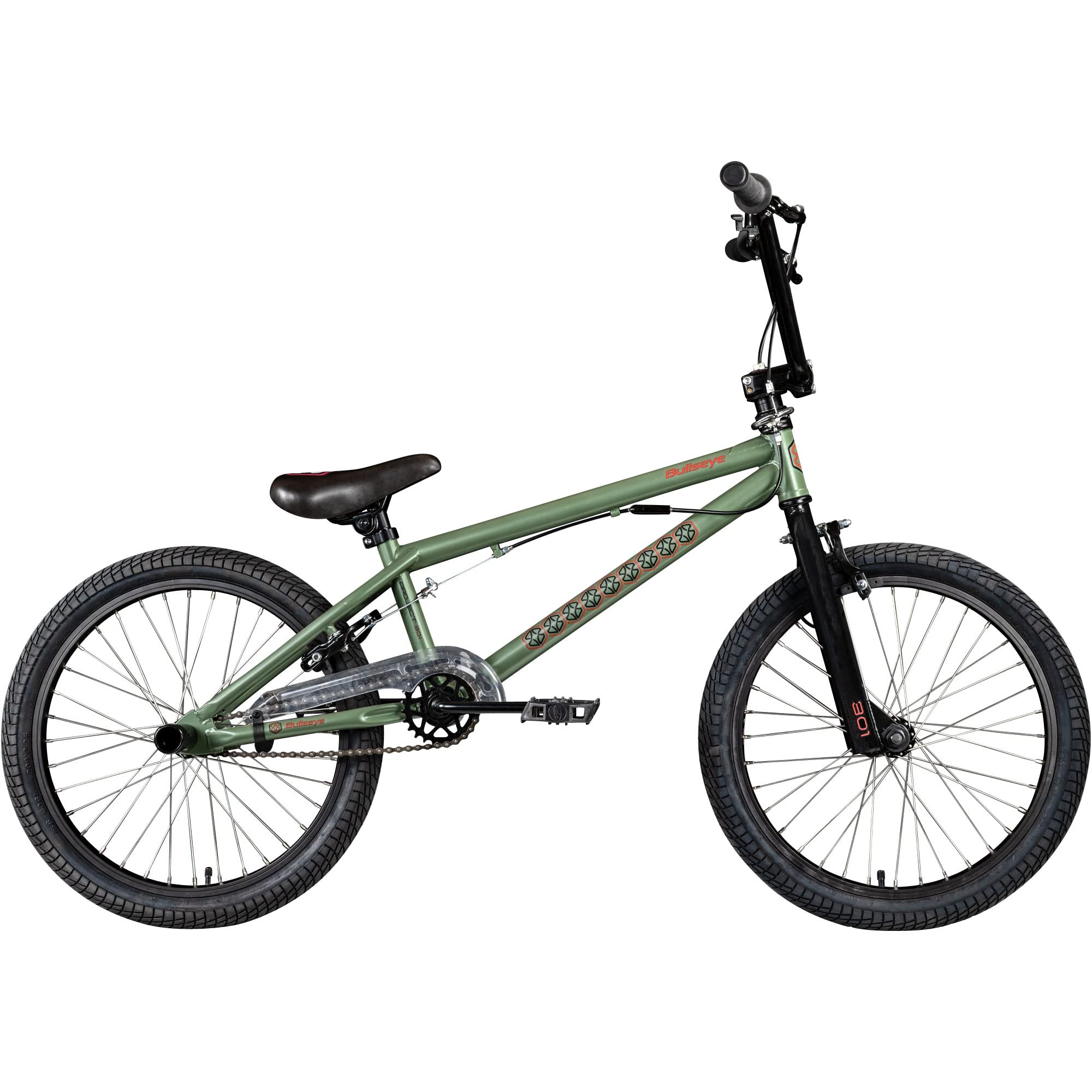 Bullseye Project 301 BMX für Mädchen Jungen 145 cm mit 2 Pegs und 360° Rotor, Einsteiger Fahrrad 20 Zoll Kinder Jugendliche Unisex mit Bremsen und Kettenschutz