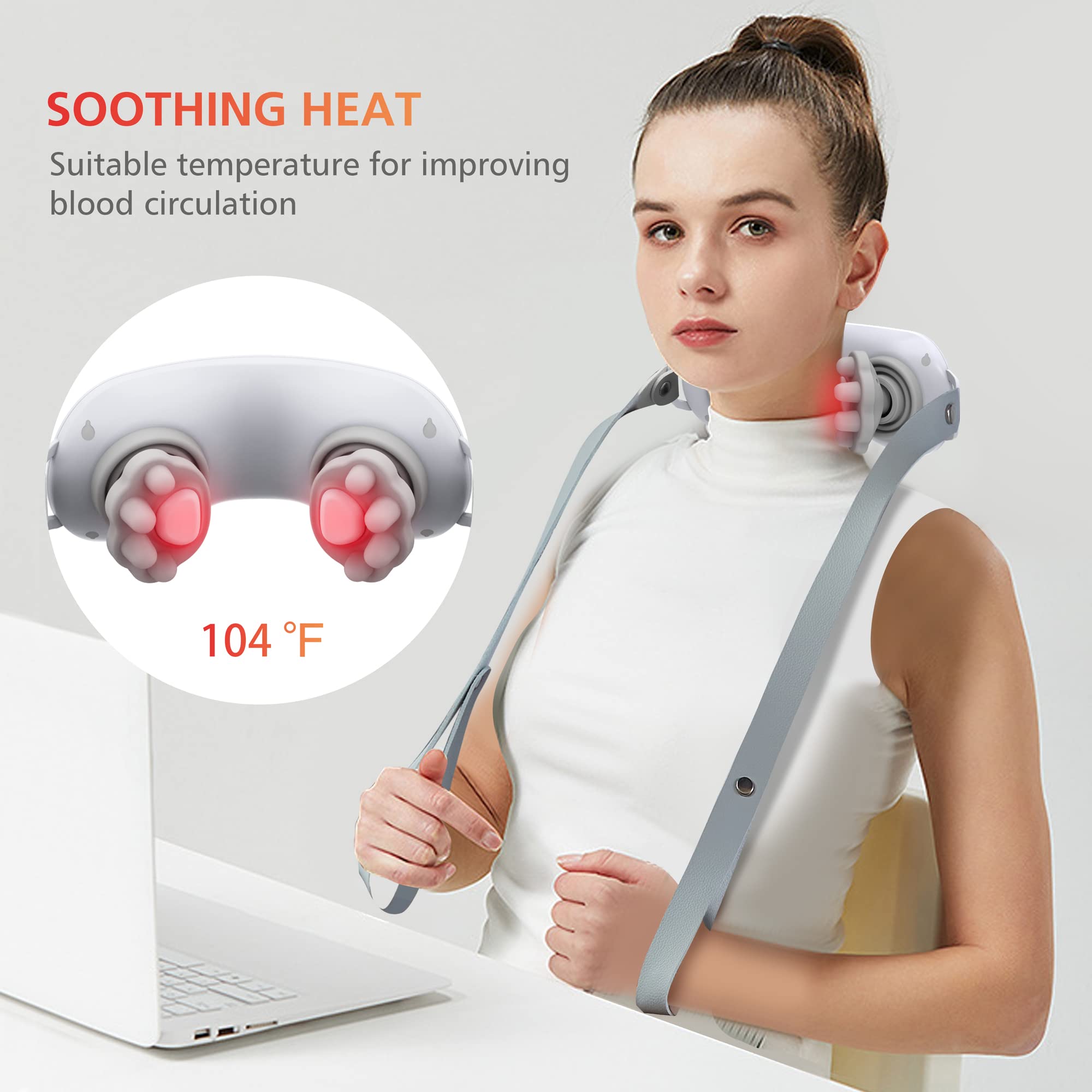COMFIER Cordless Neck Massager With Heat, Back Ethiopia - View #7