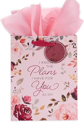 Miniatura 1 de Christian Art Gifts Bolsa de regalojuego de papel de seda I Know the Plans Jeremías 2911 Versículo de la Biblia, mediano