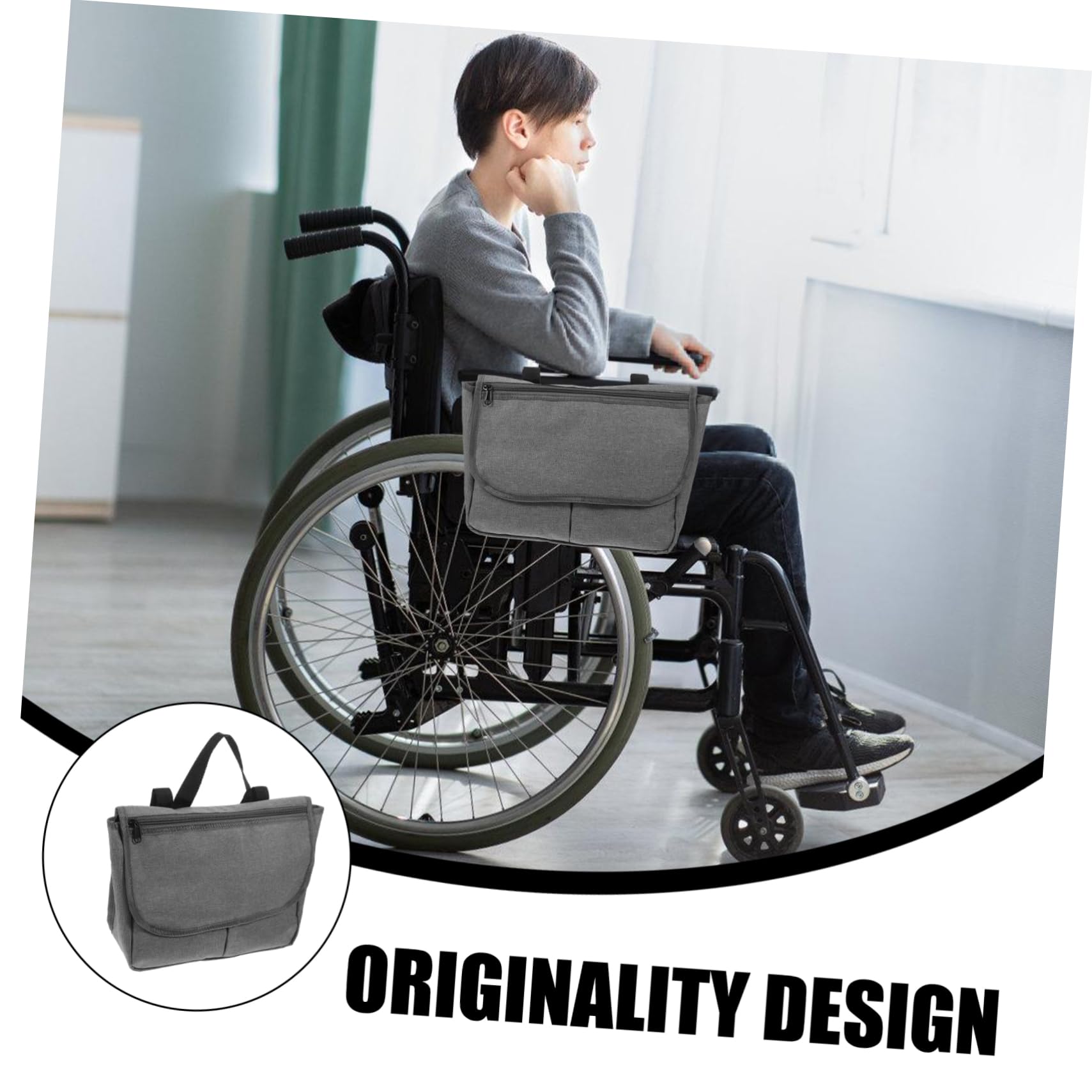 Beaupretty Bolsa Lateral De Poliéster Para Sillas De Ruedas y Andadores Bolsa De Almacenamiento Para Accesorios Para Mayores y Usuarios De Movilidad