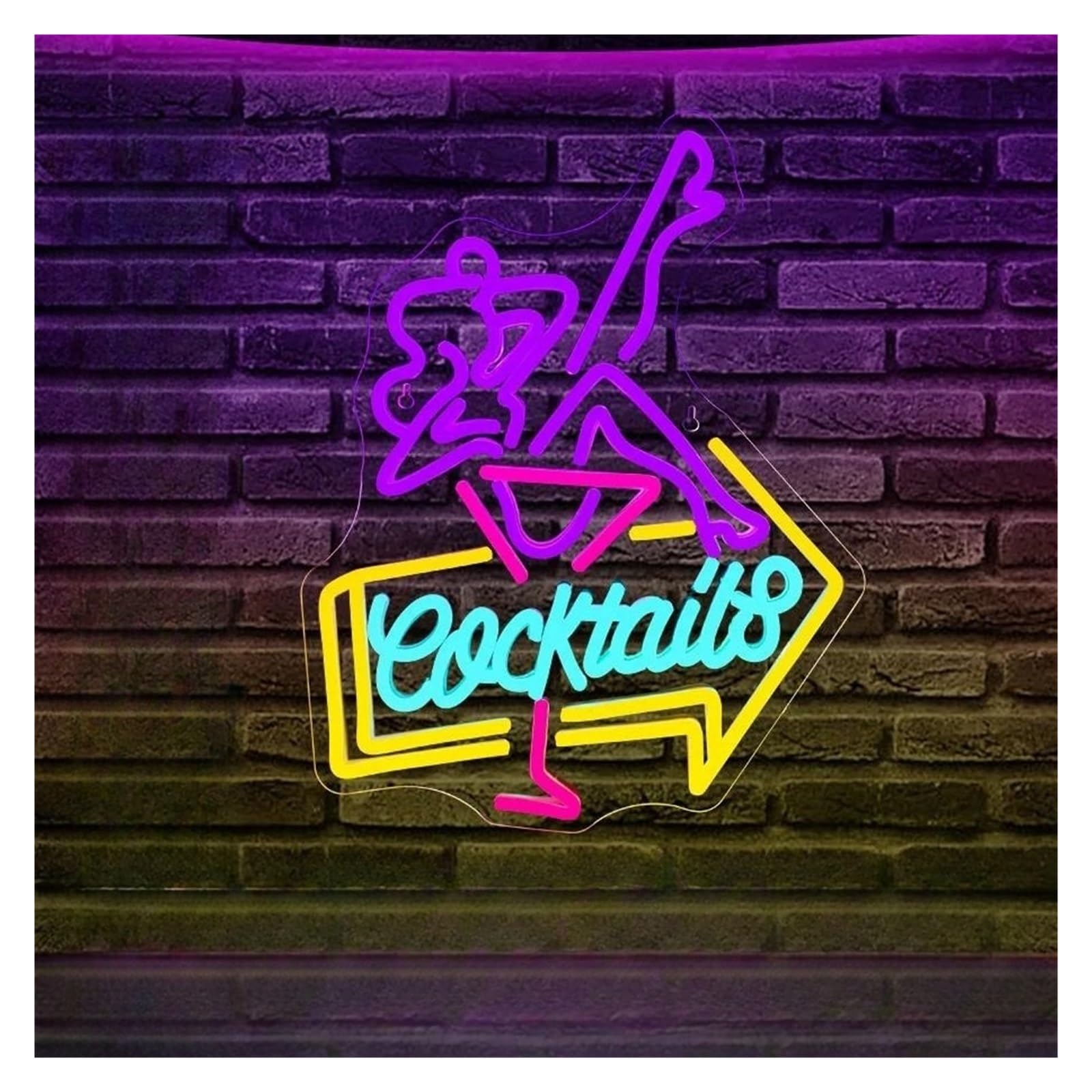 LEMST Signs Lamp Cocktail Lady Neon Sign Art Light Indoor Decoration for Bar Club Restaurant Shop Dimmable Wall Decor 42cmх32.5cm
