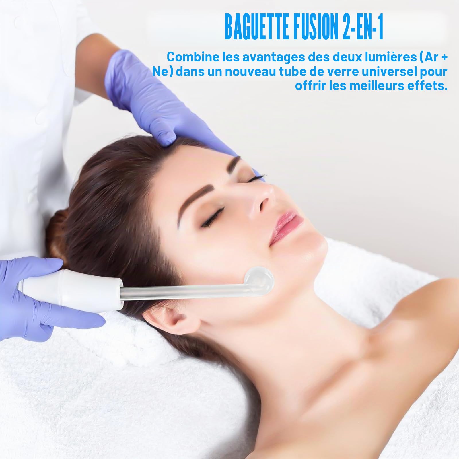 Bâton haute fréquence pour le visage, appareil facial à haute fréquence, 4 sondes, machine de beauté pour le visage, paroi haute fréquence, appareil de raffermissement de la peau pour les