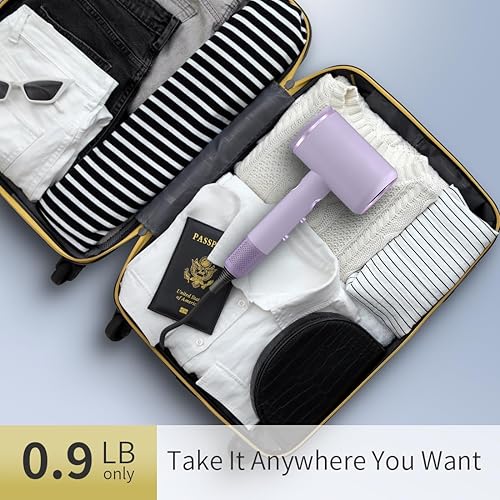 Miniatura 8 de Secador de pelo iónico de secado rápido, 1875 vatios, secador de pelo iónico de alta velocidad con difusor/concentrador/boquilla peine, pantalla LED