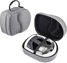Ethylene Vinyl Acetate (Eva) Hard Carrying Case For Meta Quest 3/Meta Quest 2/Meta Quest Pro Virtual Protectio Compatible With Original Official Elite Head Strap, Grey