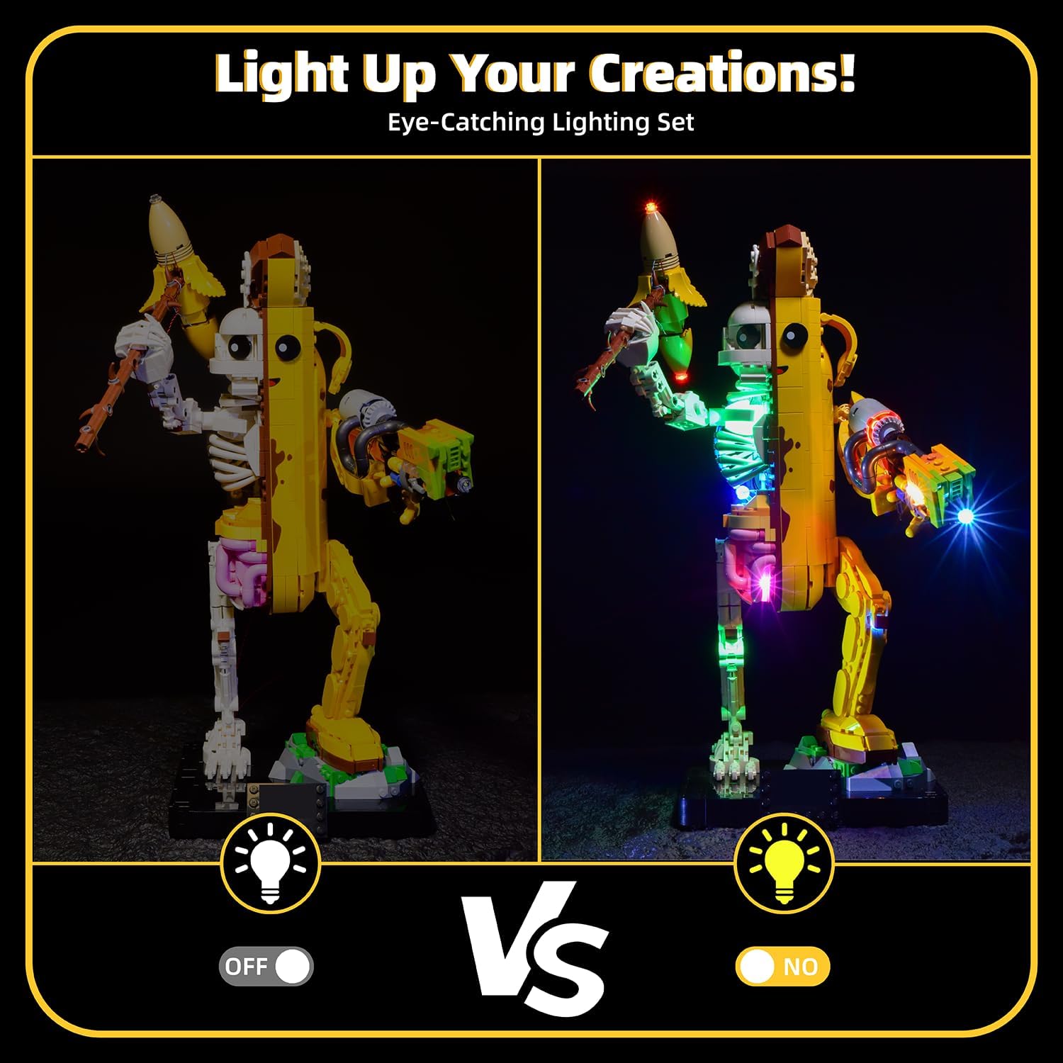 LED Lighting Set for Lego Fortnite Peely Bone 77072 Light kit Building Model(NOT Included The Model Set, Only Light kit)